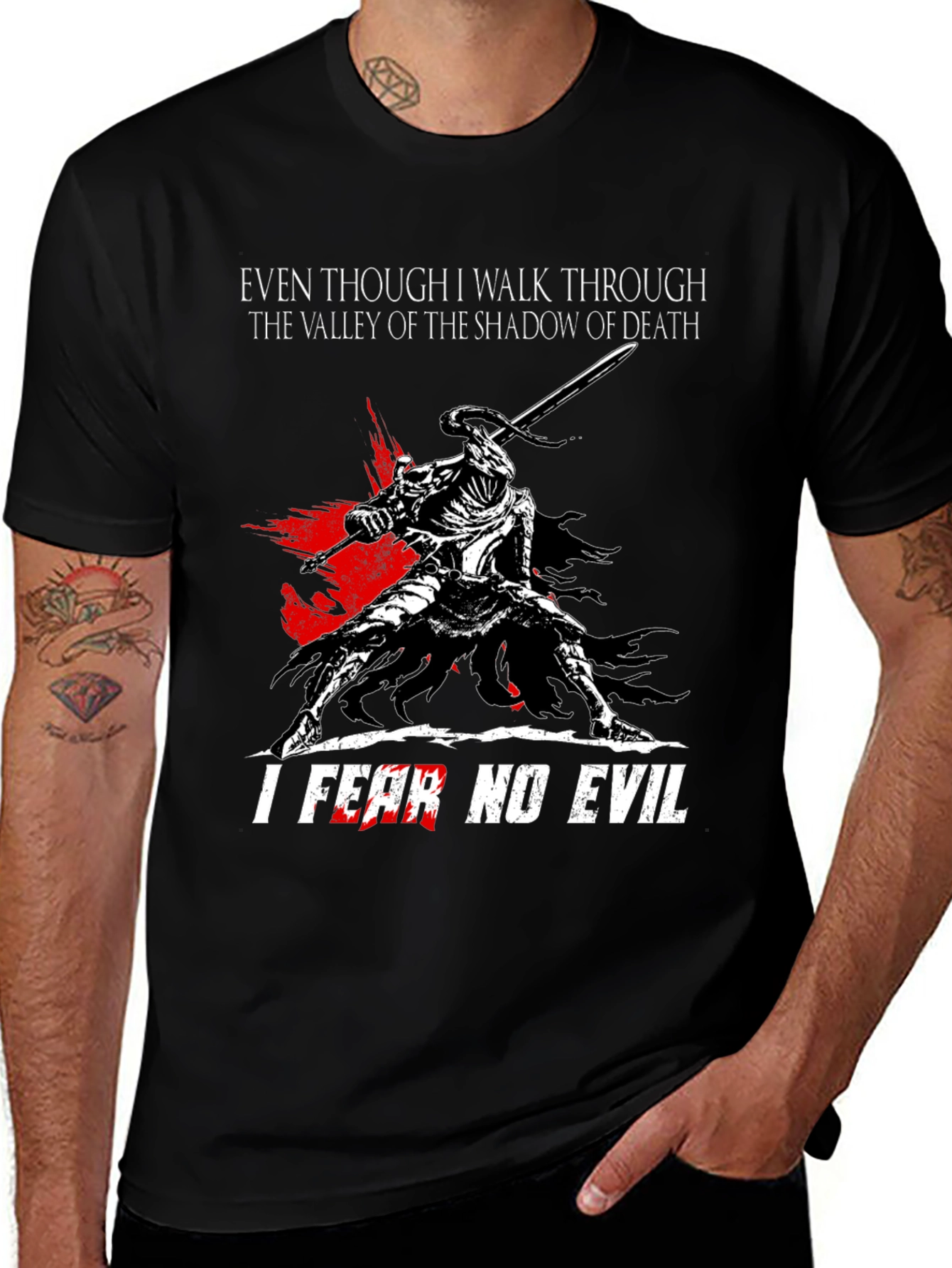 Variant 14 of Shadow of Death T-Shirt: Fear No Evil Knight Design