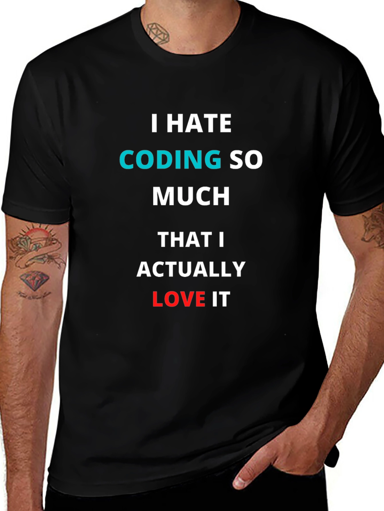 Variant 20 of I Hate Coding T-Shirt: Funny Programmer Tee
