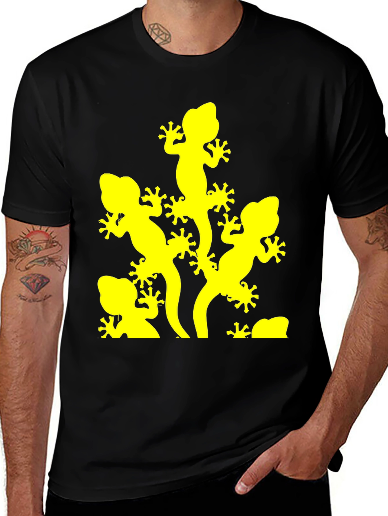 Variant 13 of Lizard Graphic Tee - Black Short Sleeve