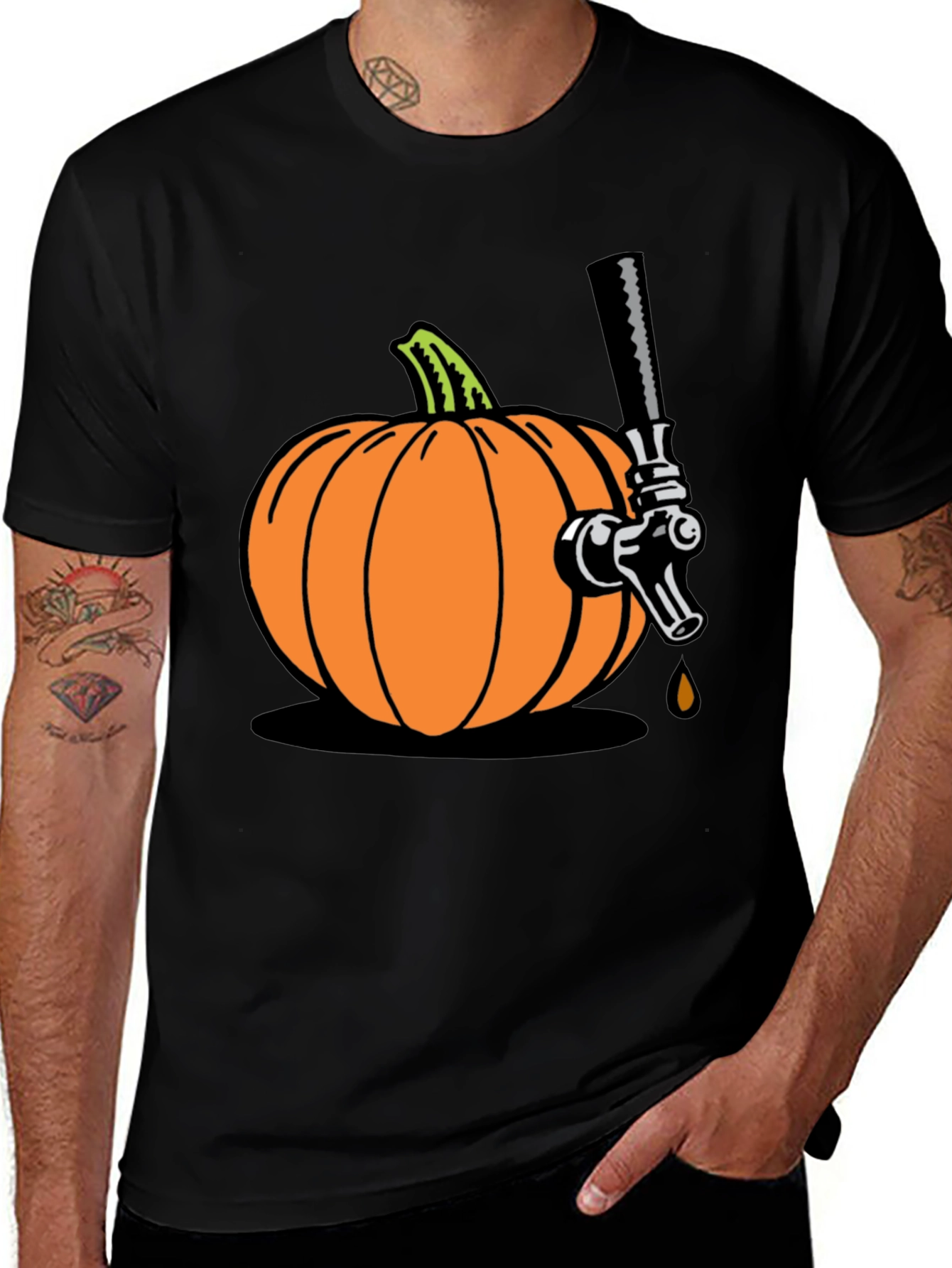 Black Pumpkin Beer Tap Graphic Tee main image
