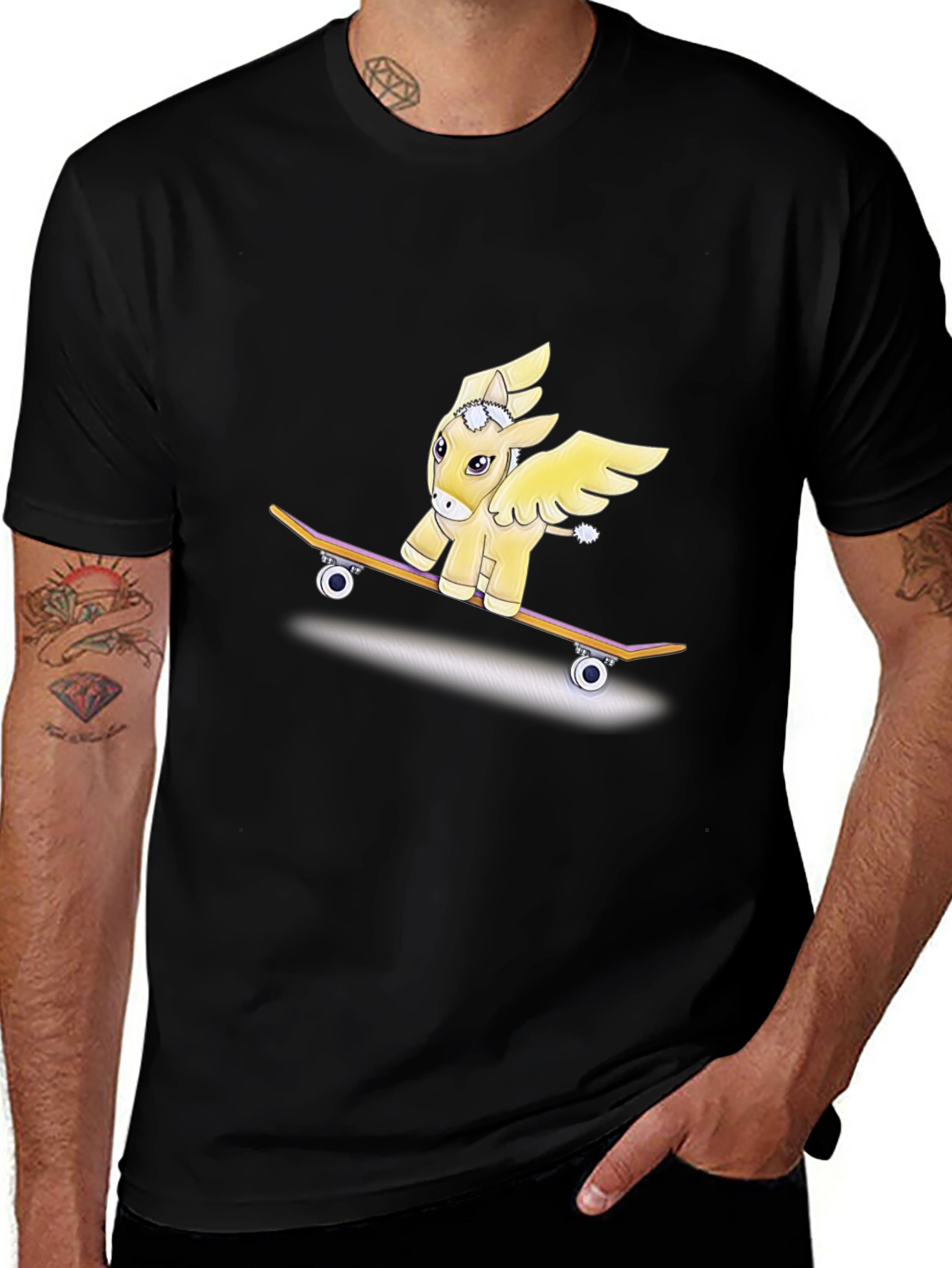 Variant 28 of Pegasus Pony Skateboard Graphic T-Shirt