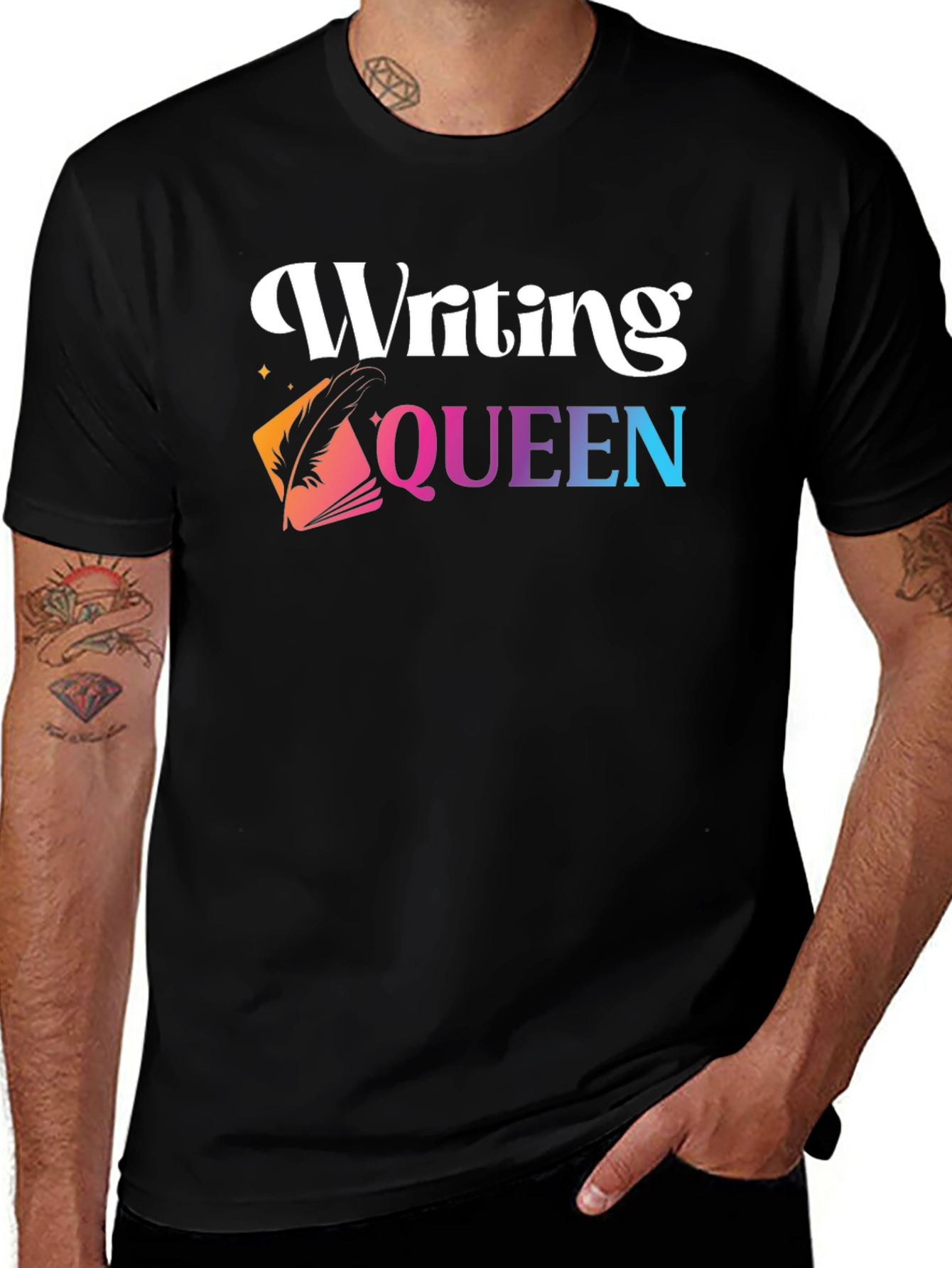 Variant 23 of Writing Queen Black Graphic Tee