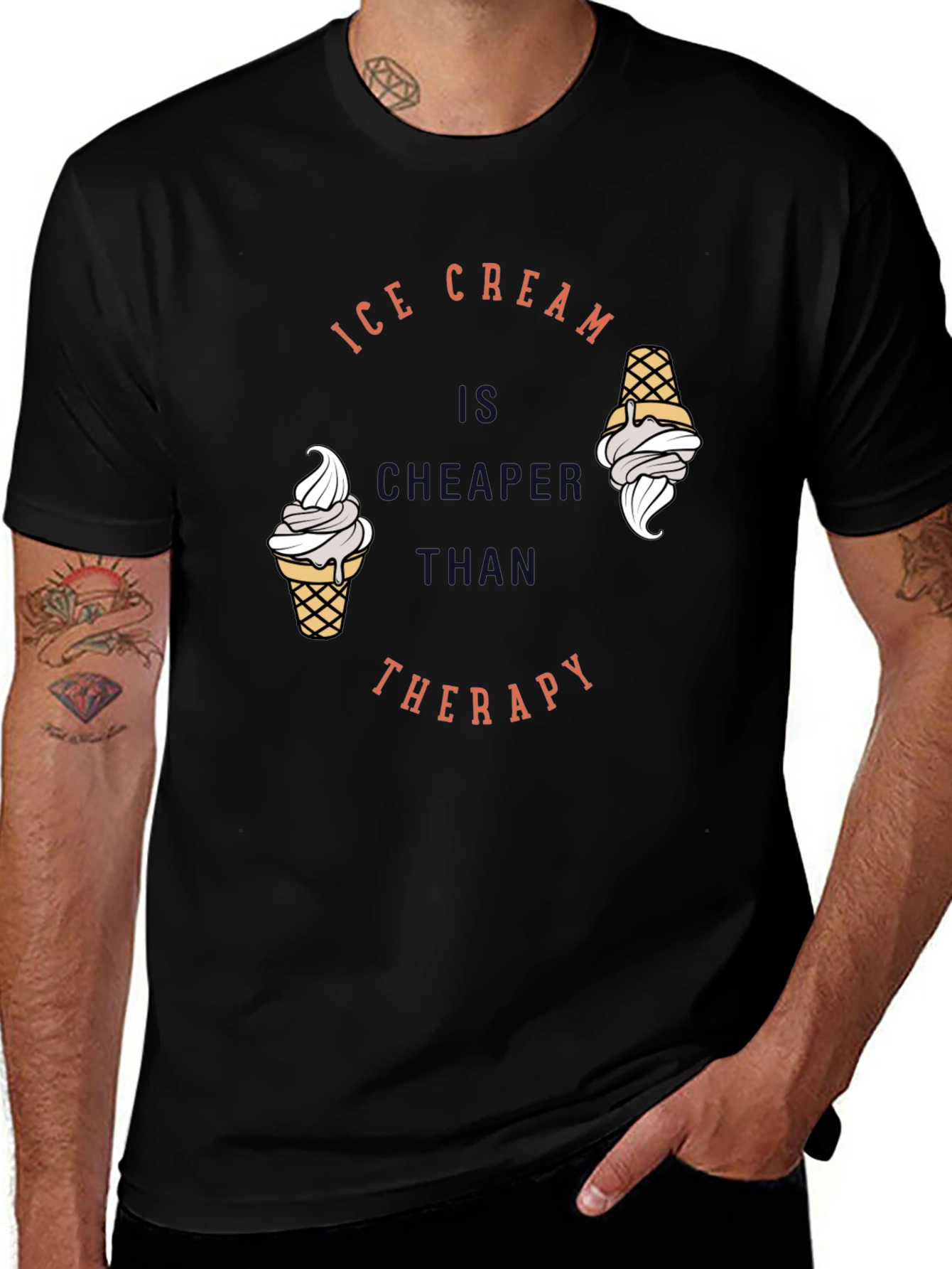 Ice Cream Therapy T-Shirt - Funny Comfort Food Tee