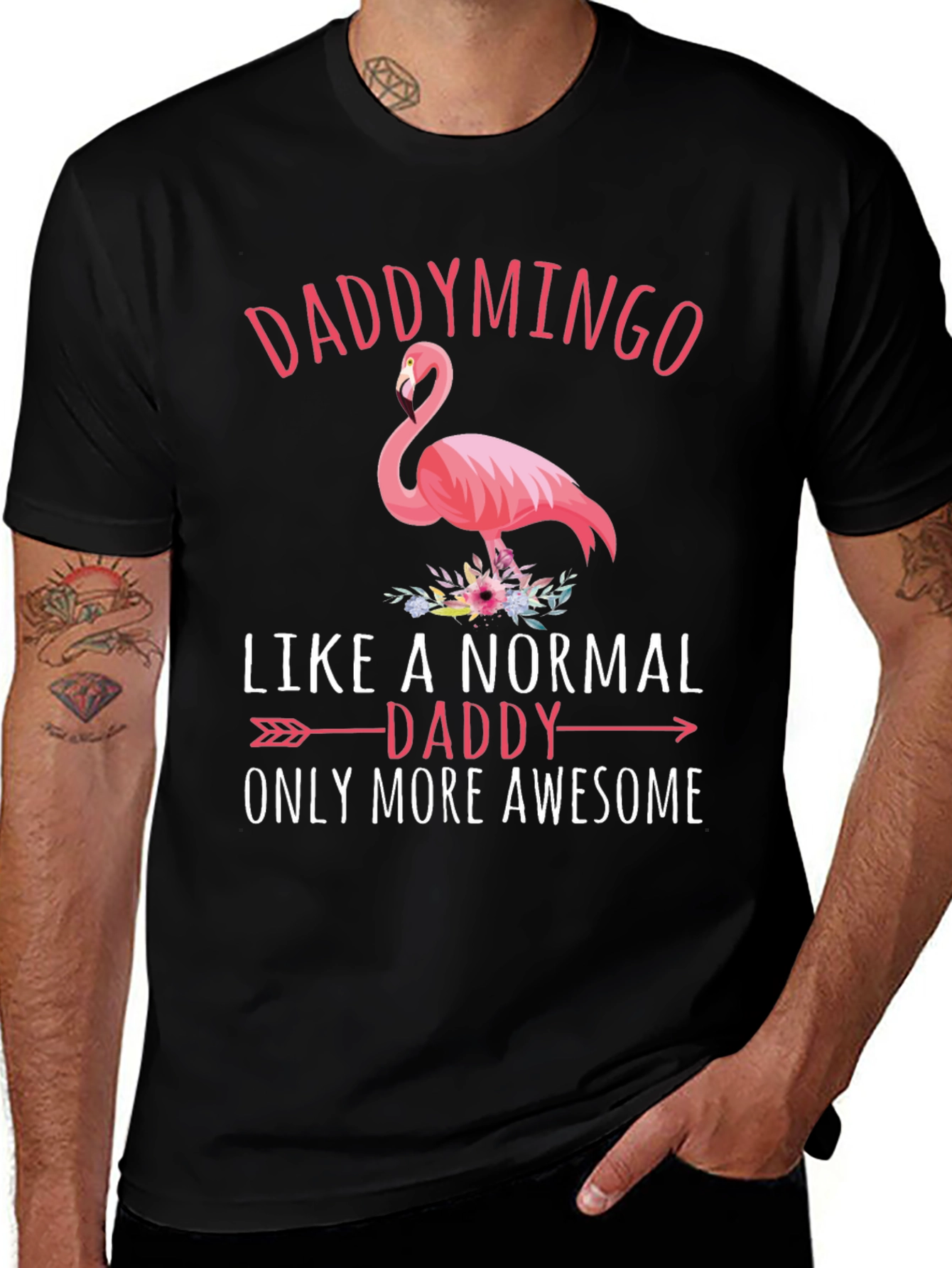 Variant 26 of Daddymingo Flamingo Black Graphic T-Shirt