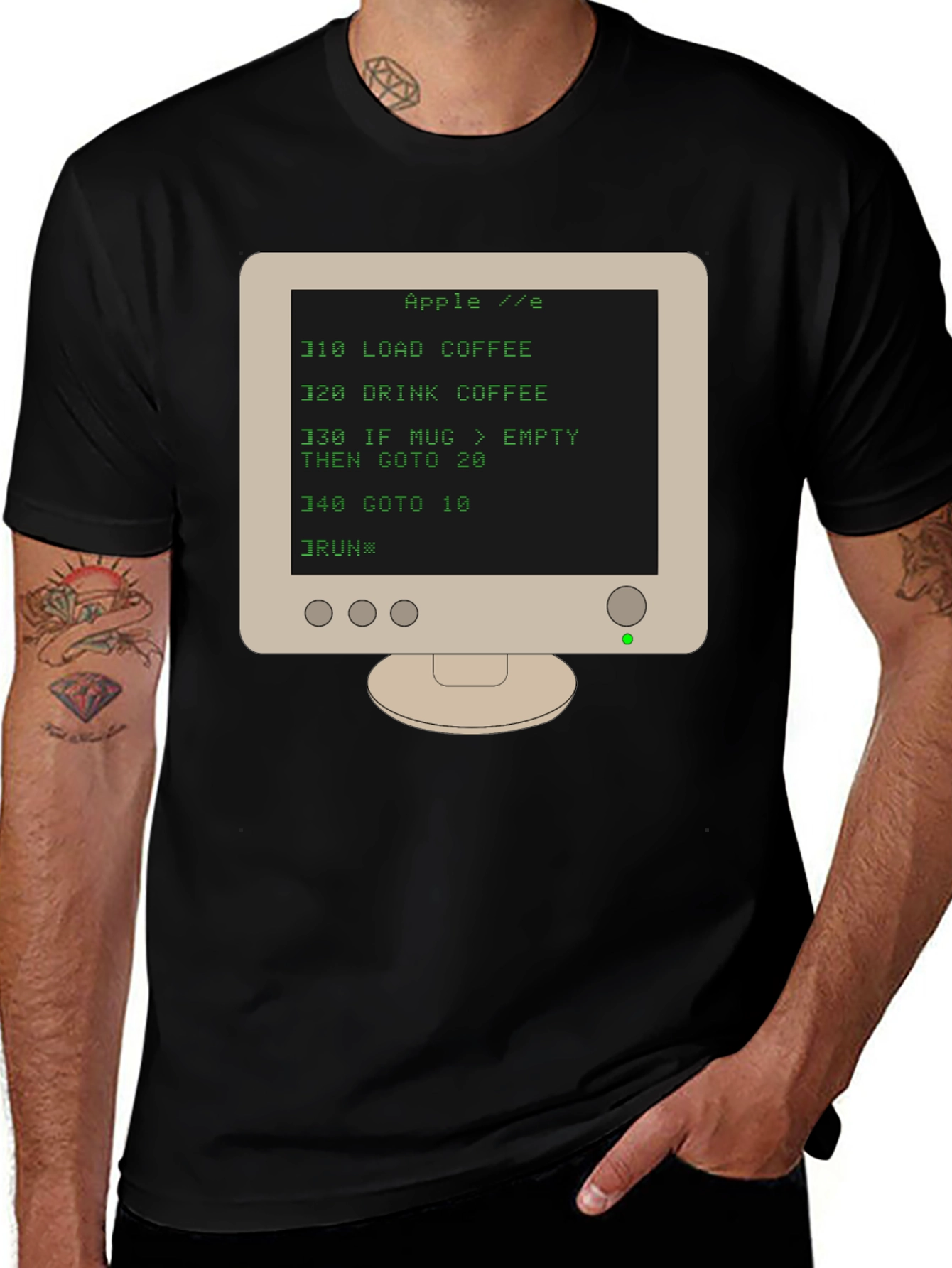 Retro Apple IIe Programmer T-Shirt - LOAD COFFEE