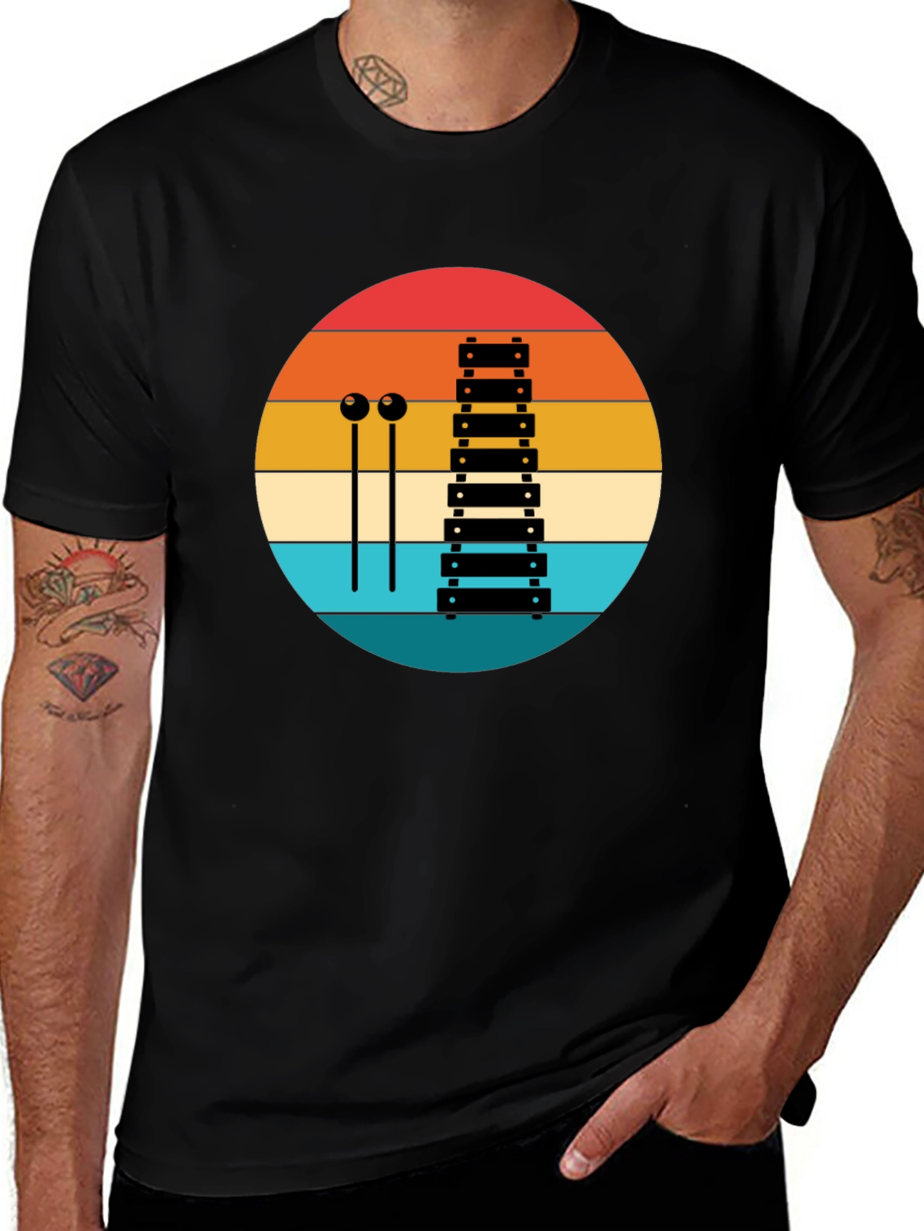 Retro Xylophone Sunset T-Shirt, Musician Gift