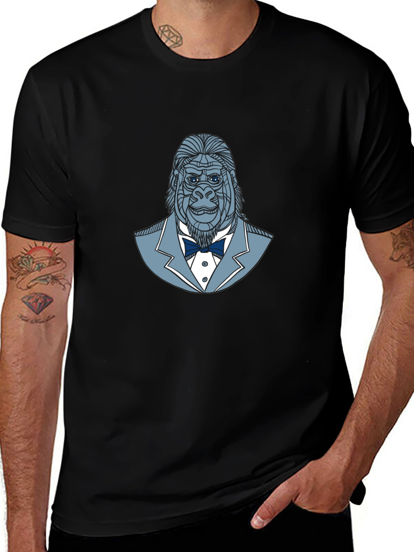 Variant 28 of Gorilla in Suit T-Shirt - Stylish Animal Graphic Tee