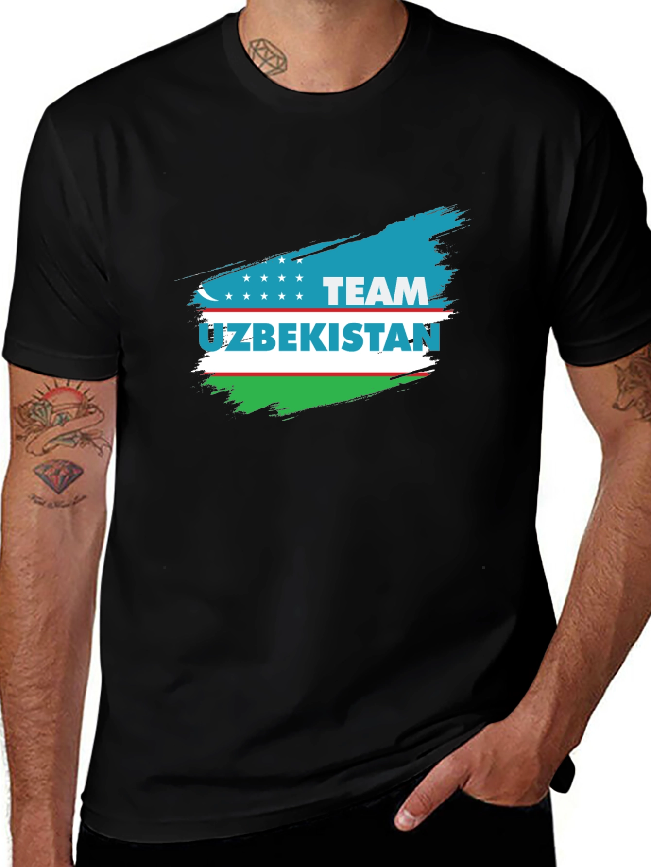 Team Uzbekistan Graphic T-Shirt - Black