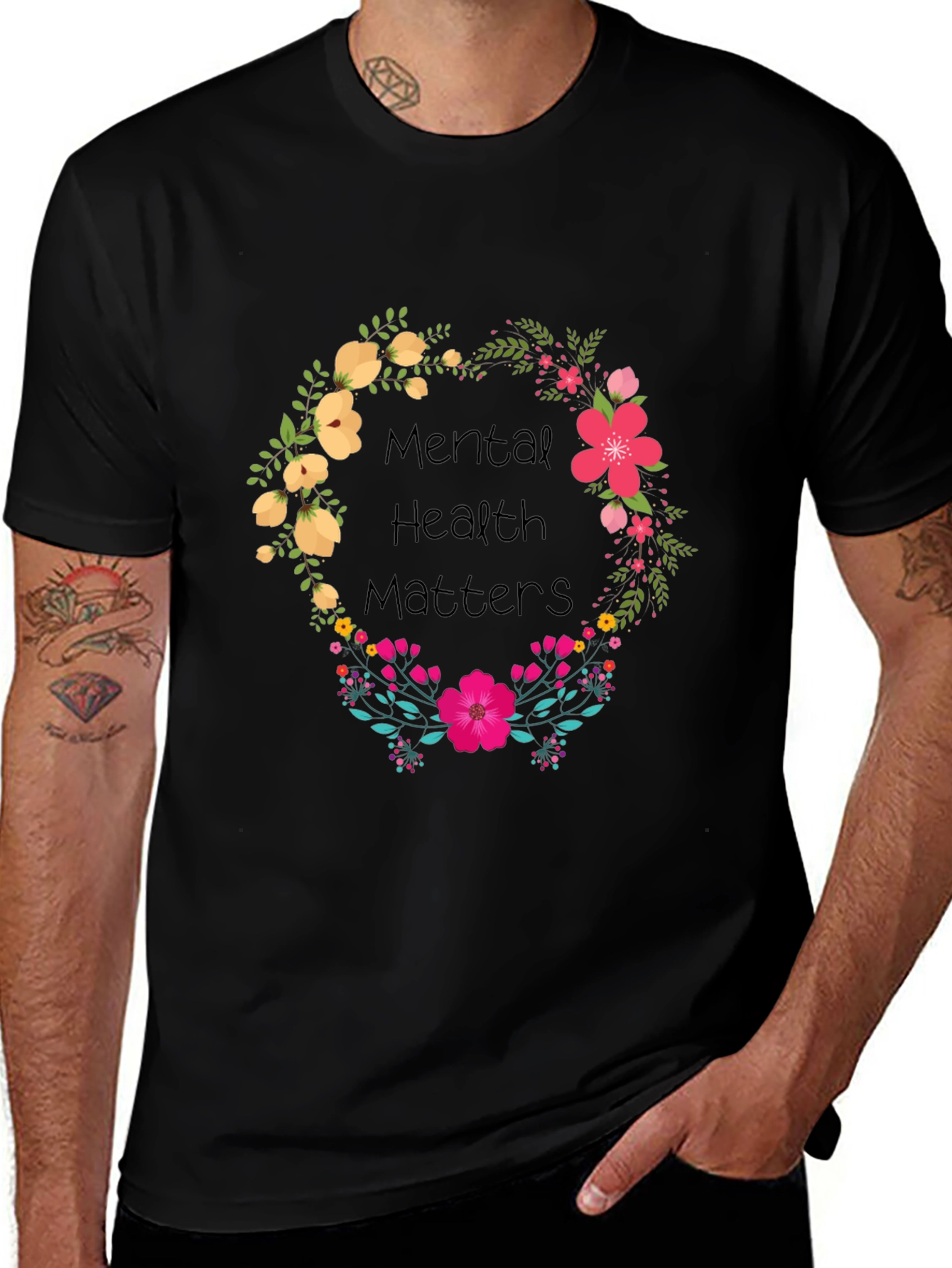 Variant 19 of Mental Health Matters Floral Tee