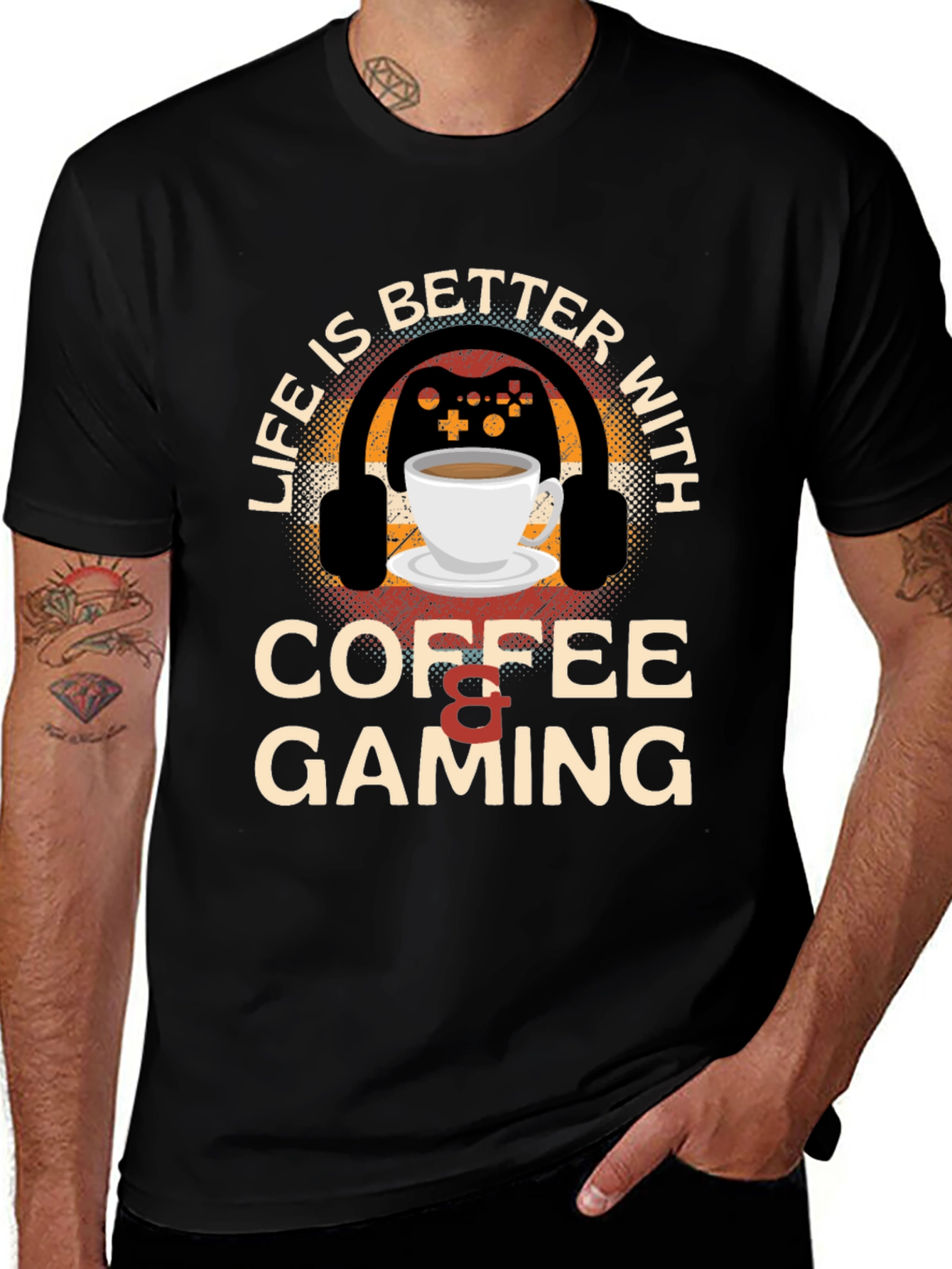 Variant 13 of Coffee & Gaming T-Shirt - Gamer Life Style