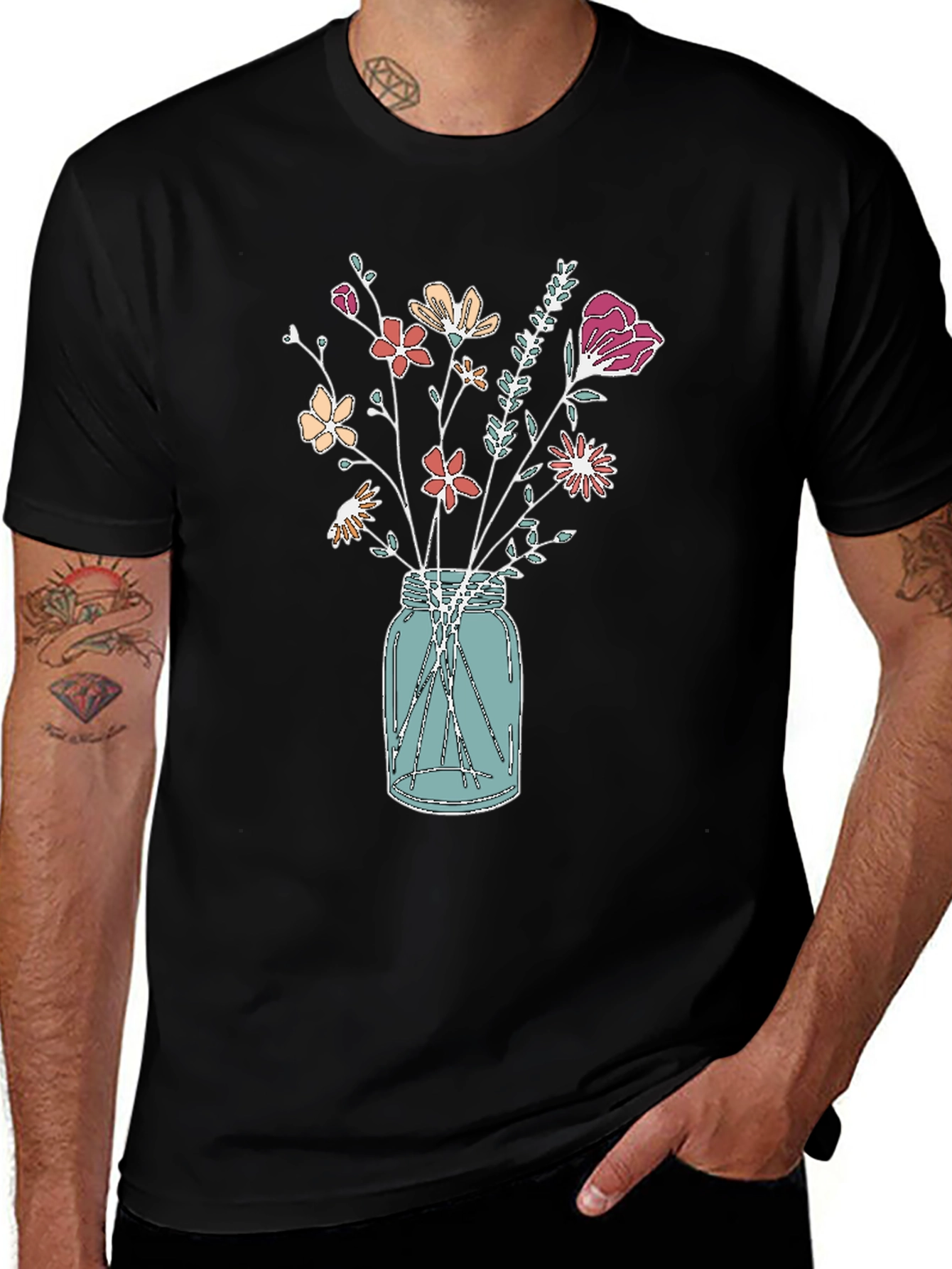 Variant 13 of Floral Bouquet in Jar Graphic Tee