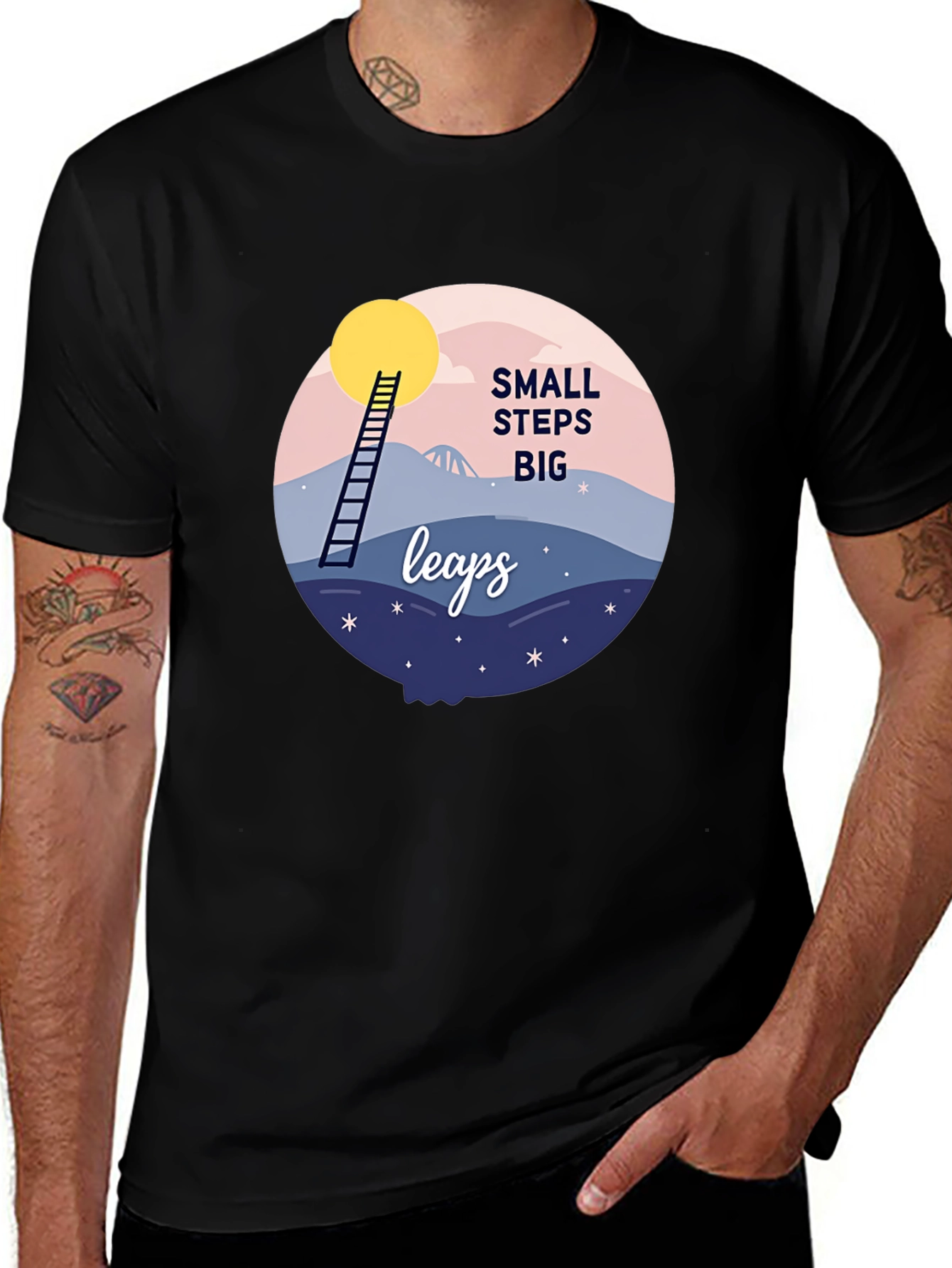 Motivational Small Steps Big Leaps Graphic T-Shirt