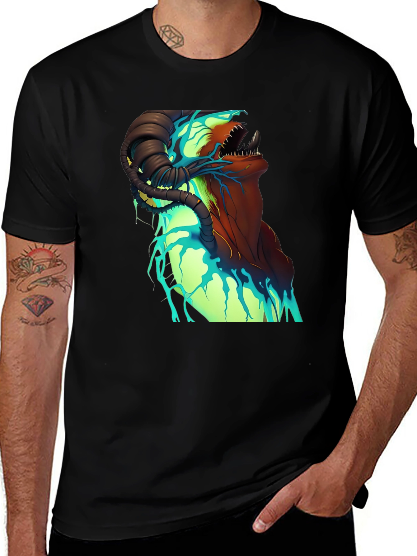 Black Monster Graphic T-Shirt - Unique Design main image