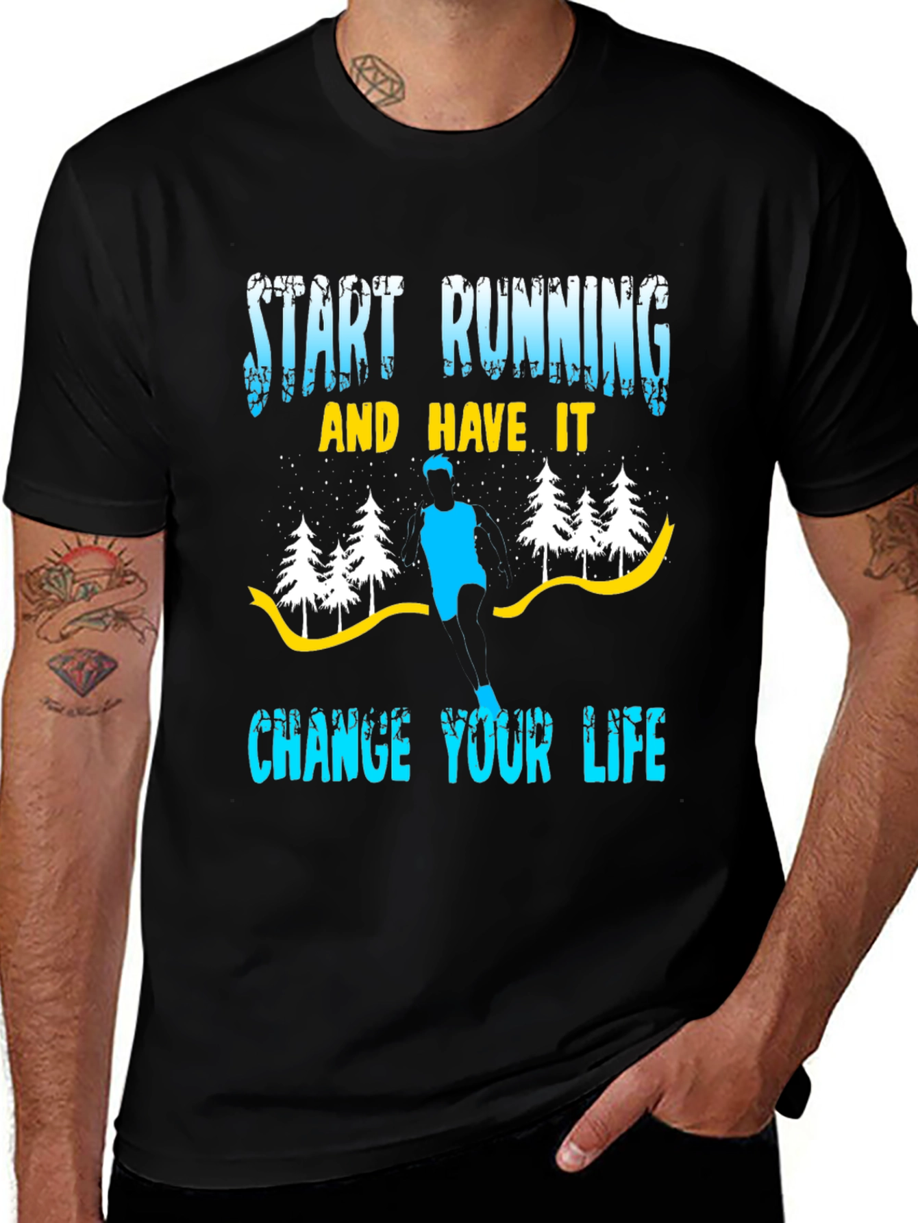 Variant 23 of Start Running Graphic Tee - Change Your Life