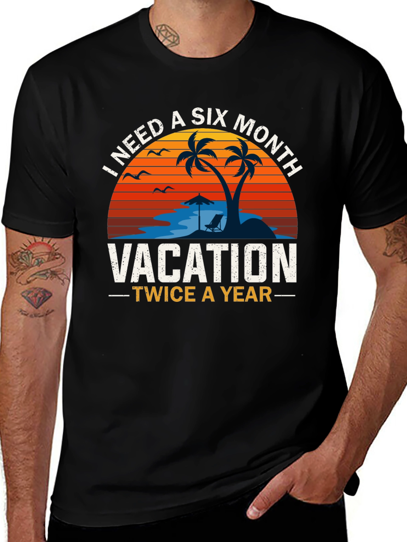 Variant 18 of Six Month Vacation T-Shirt - Beach Design