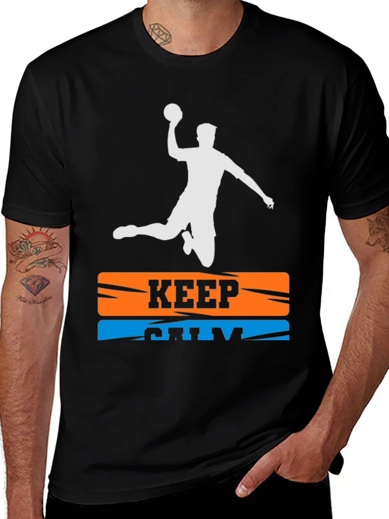 Variant 19 of Keep Calm Handball T-Shirt - Player Silhouette Graphic Tee