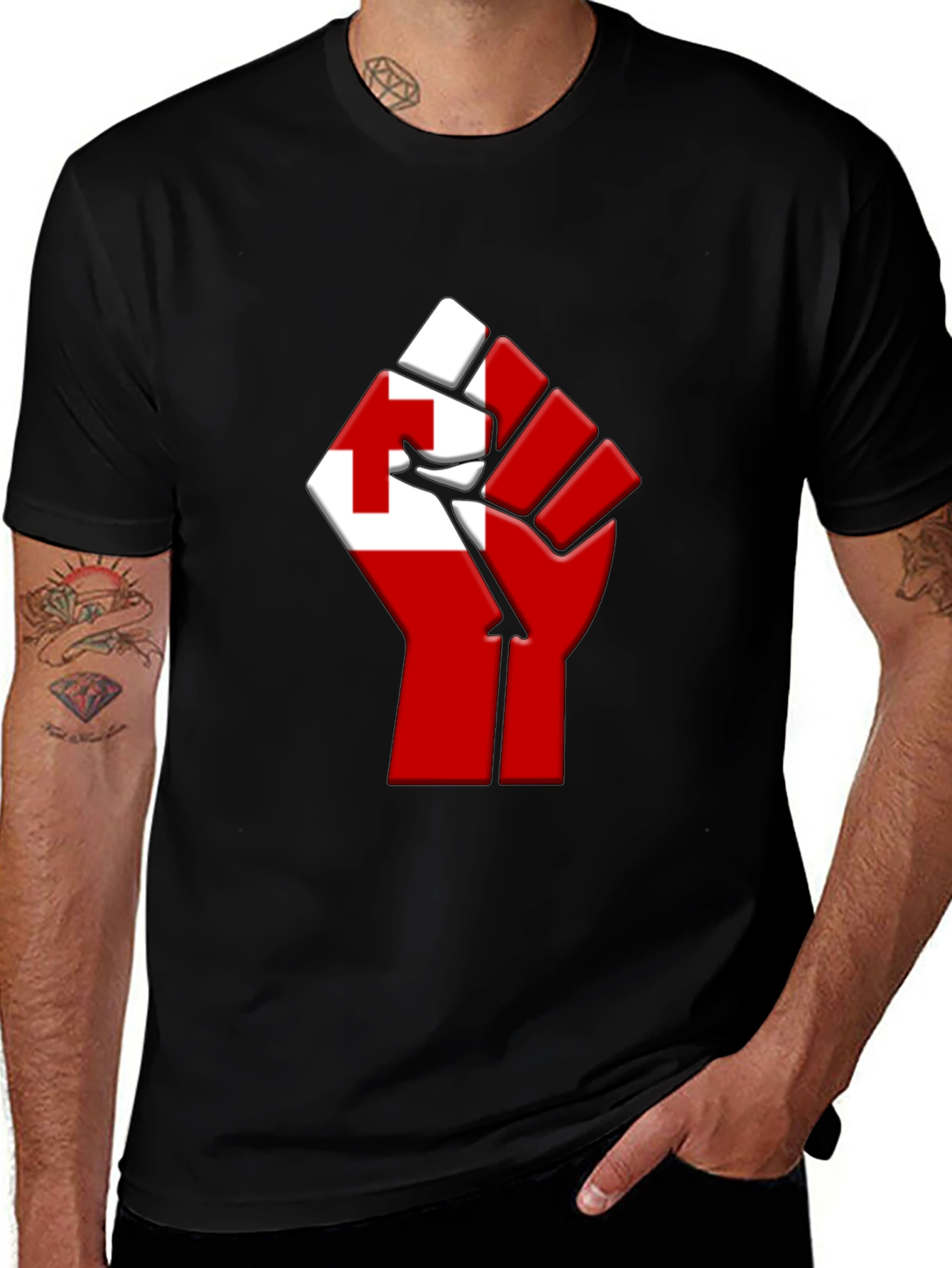 Tonga Flag Fist T-Shirt
