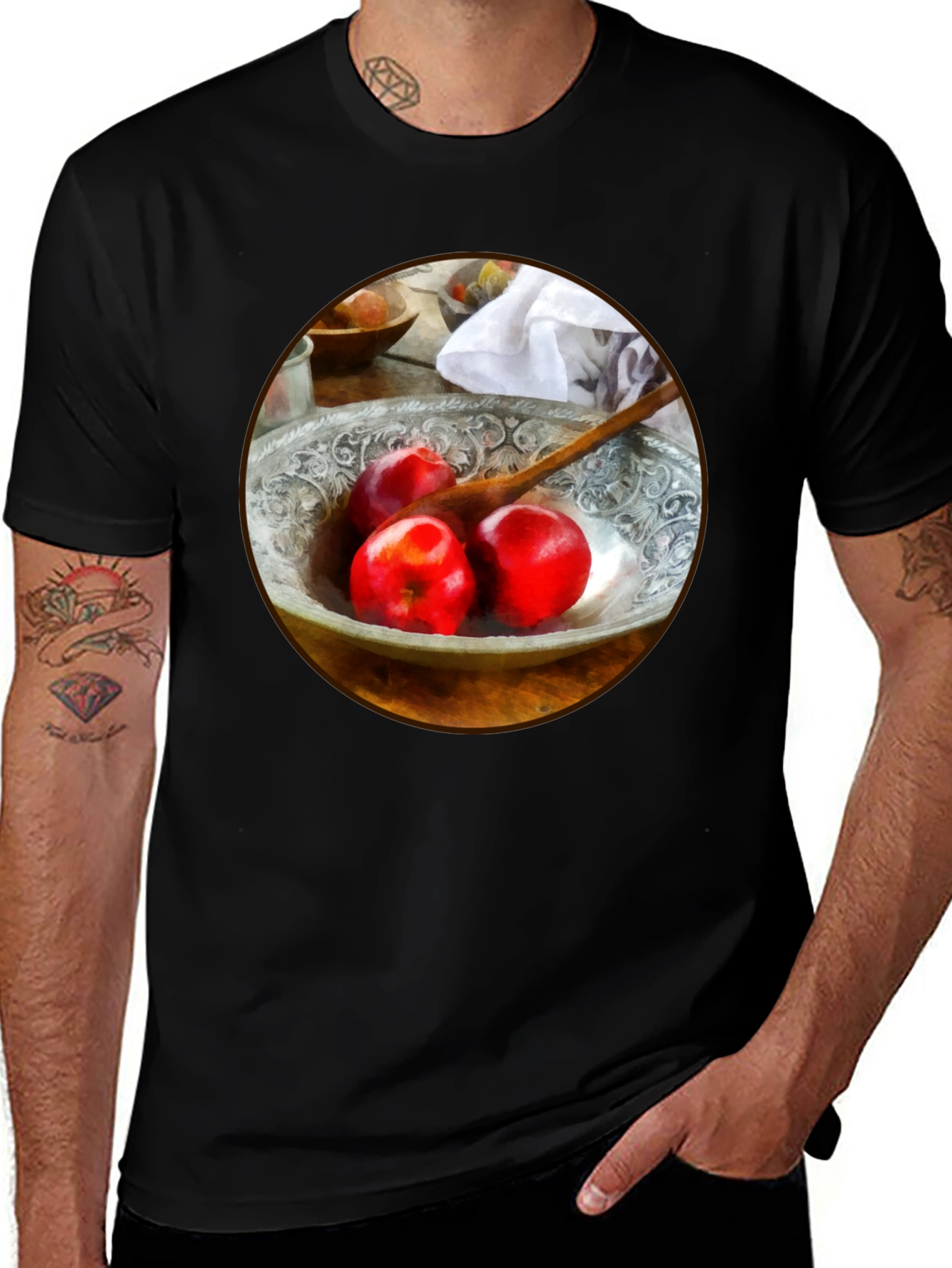 Variant 15 of Artistic Apples T-Shirt - Unique Foodie Fashion
