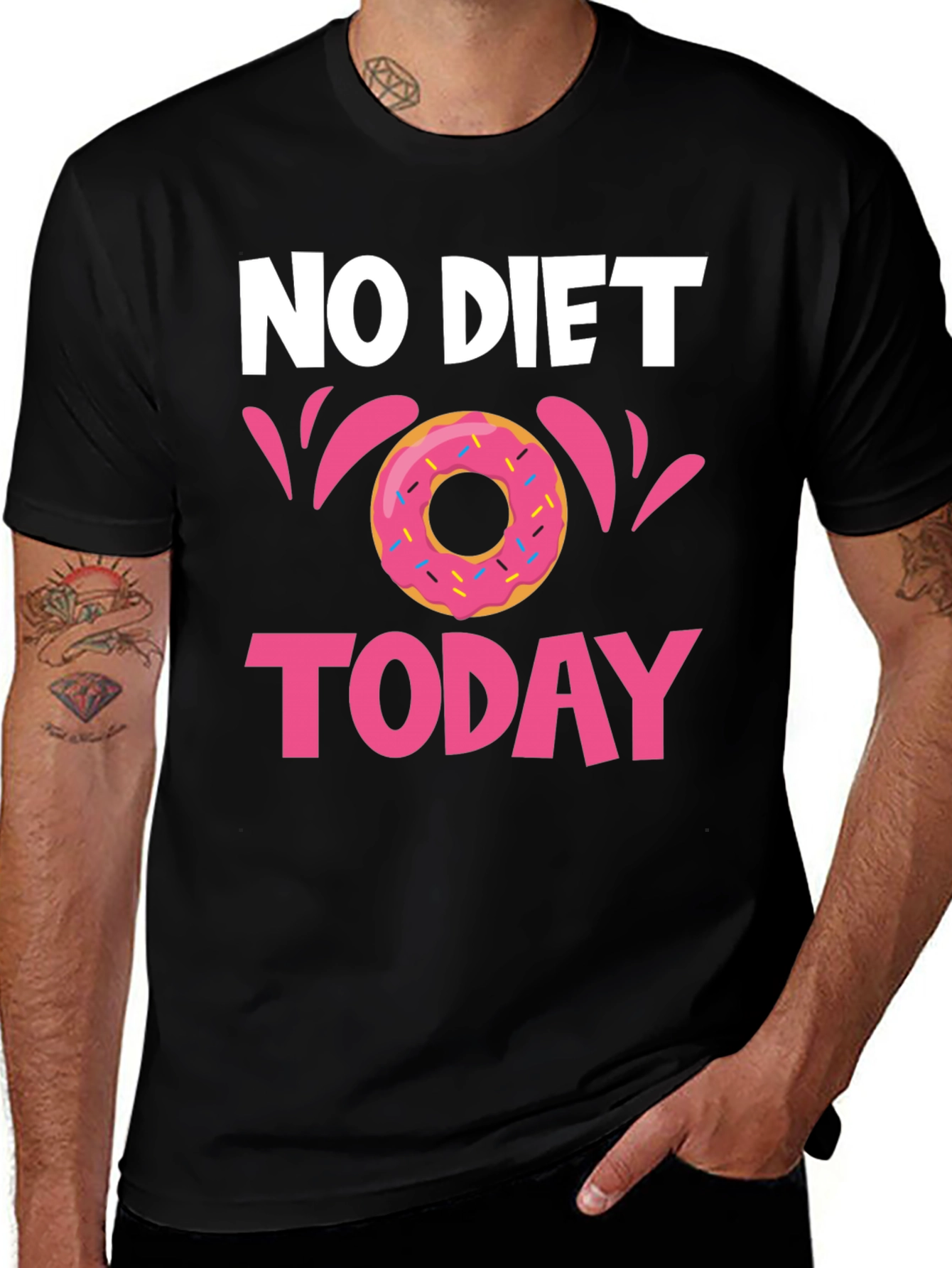 No Diet Today Donut T-Shirt - Fun Casual Tee