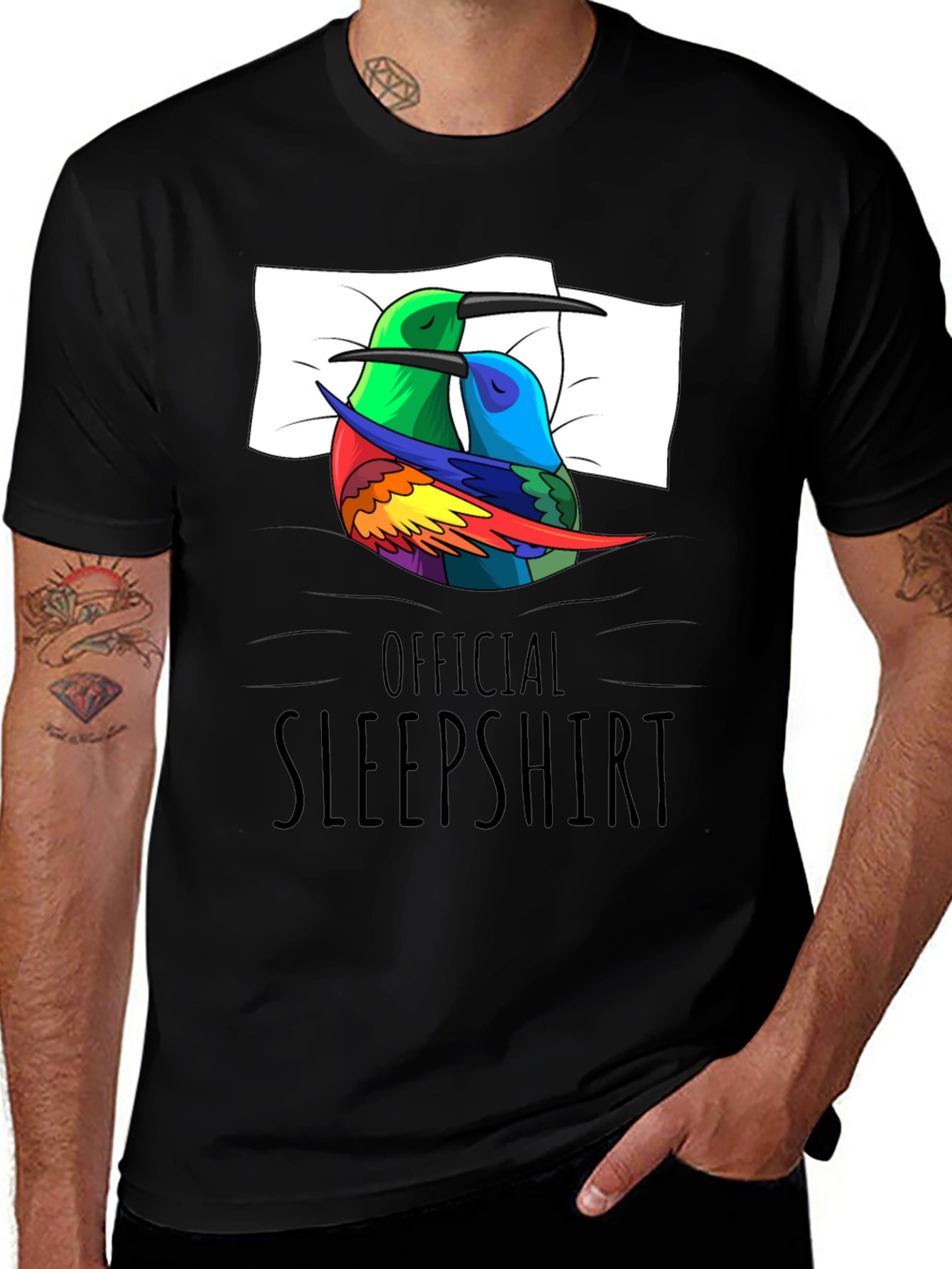 Variant 18 of Official Sleepshirt Hummingbird Graphic Tee