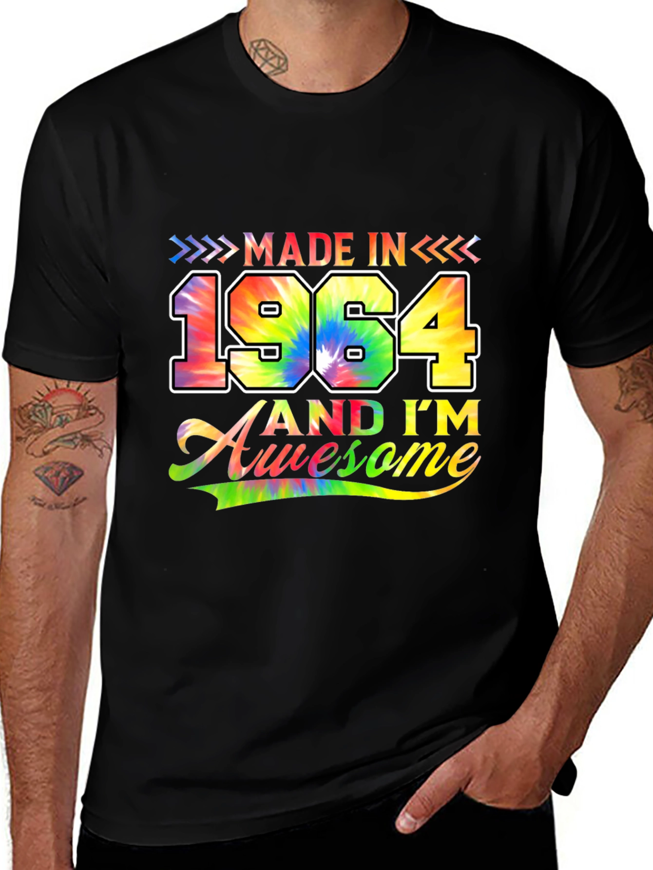 Variant 30 of Made in 1964 Awesome Tie Dye Graphic T-Shirt