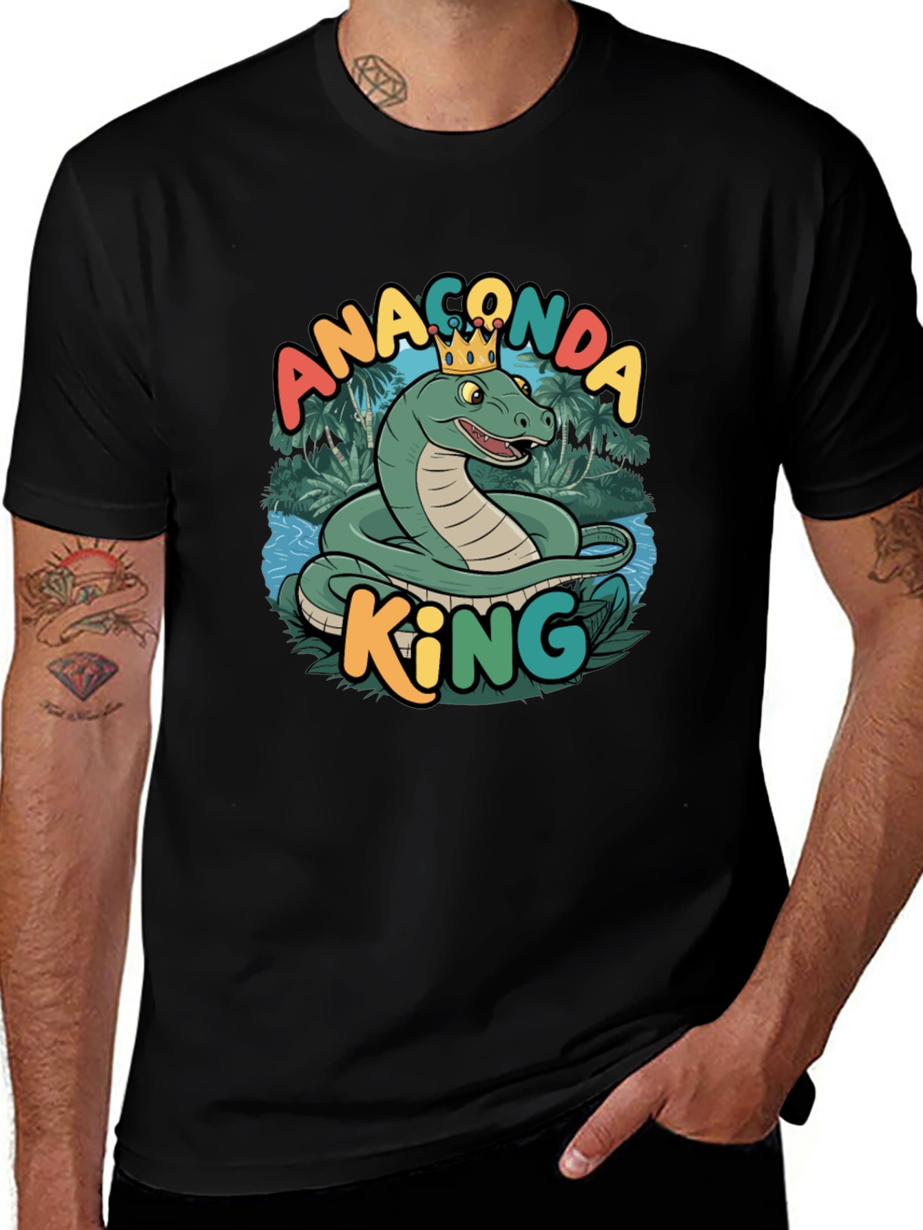 Variant 8 of Anaconda King Graphic T-Shirt - Stylish Snake Tee