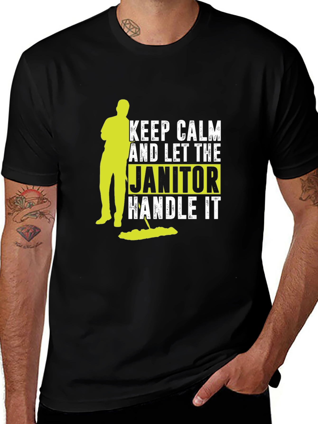 Keep Calm Janitor T-Shirt: Funny Cleaning Crew Tee
