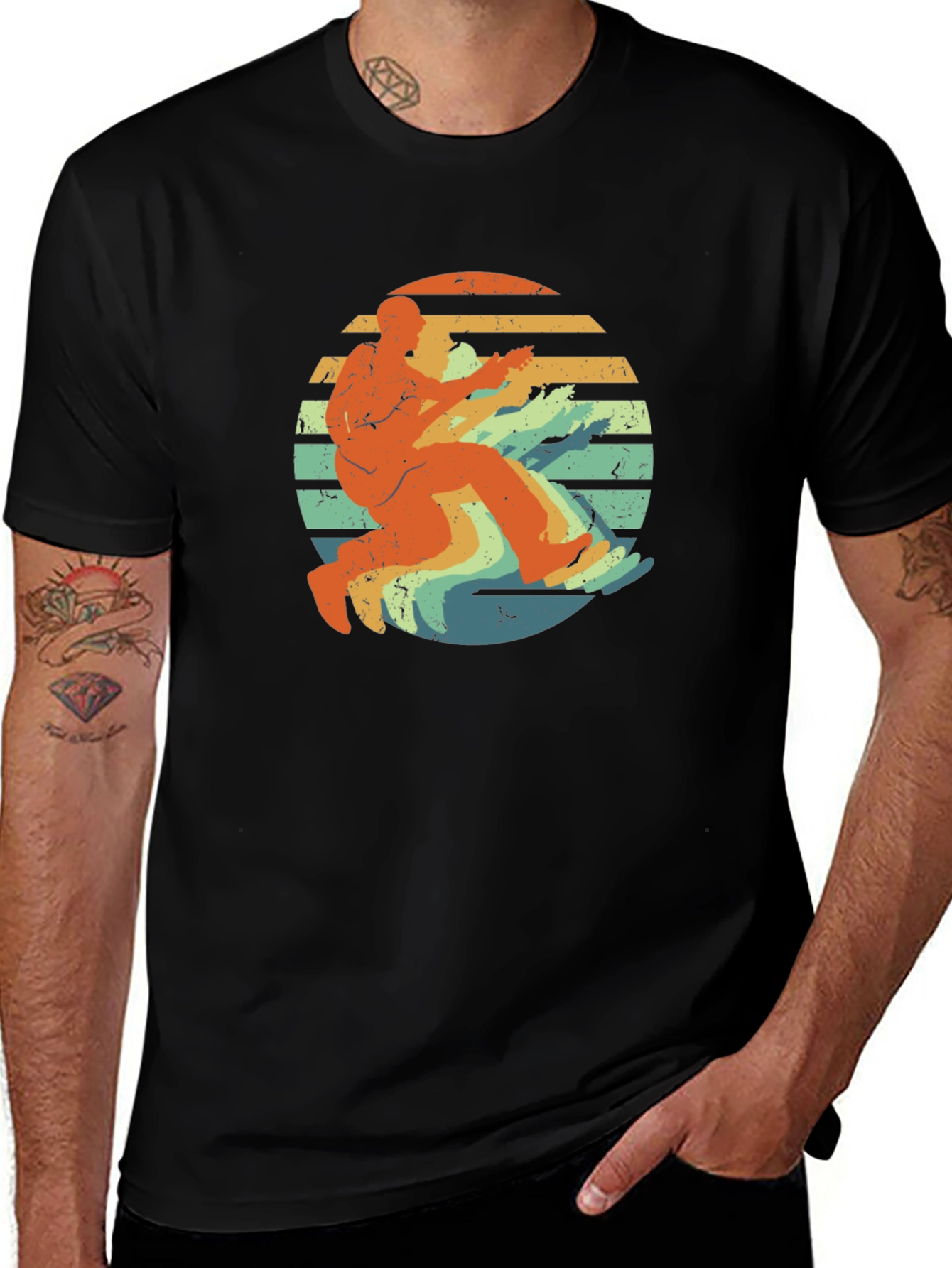 Variant 22 of Retro Style Snowboarder Graphic Tee