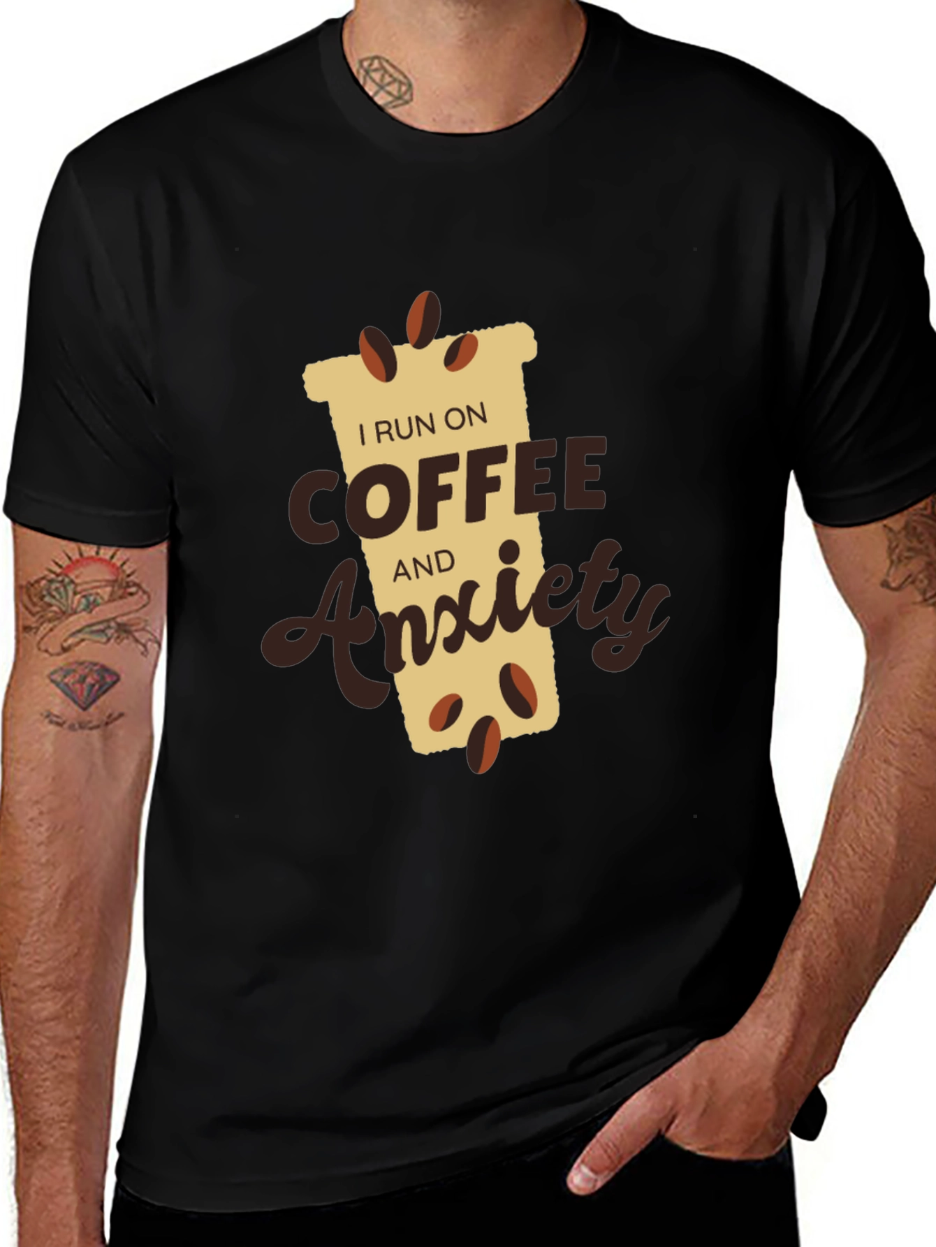 Variant 3 of Coffee & Anxiety T-Shirt - Funny Graphic Tee