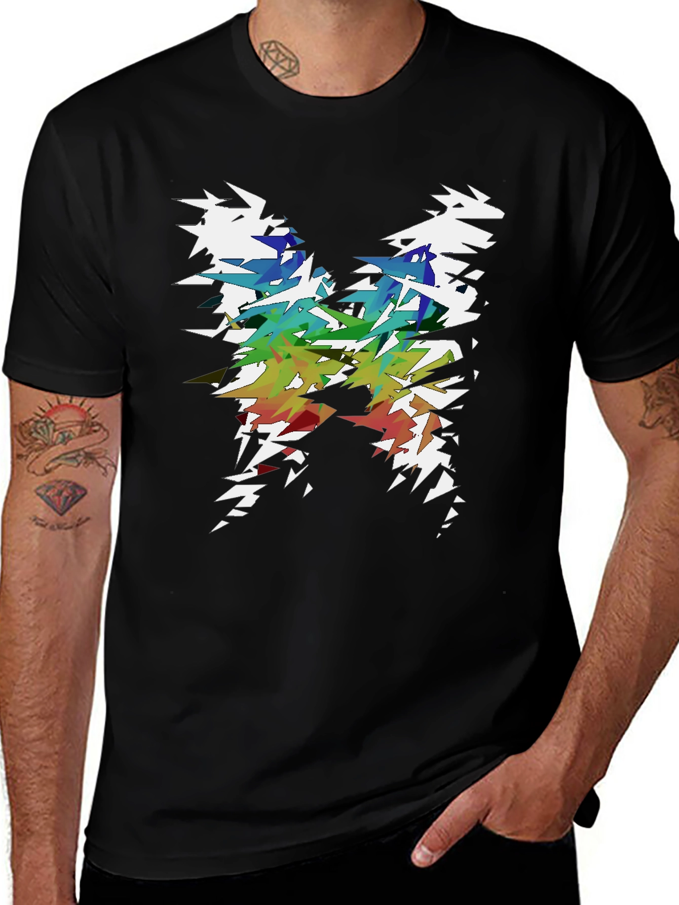 Variant 28 of Abstract Geometric Rainbow Tee
