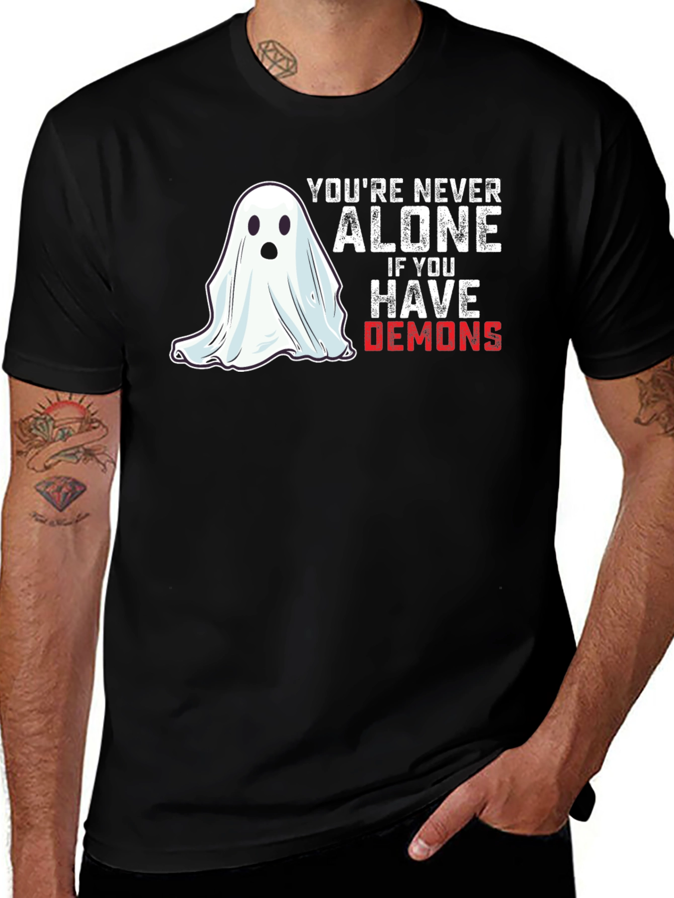 Variant 19 of You're Never Alone Ghost T-Shirt
