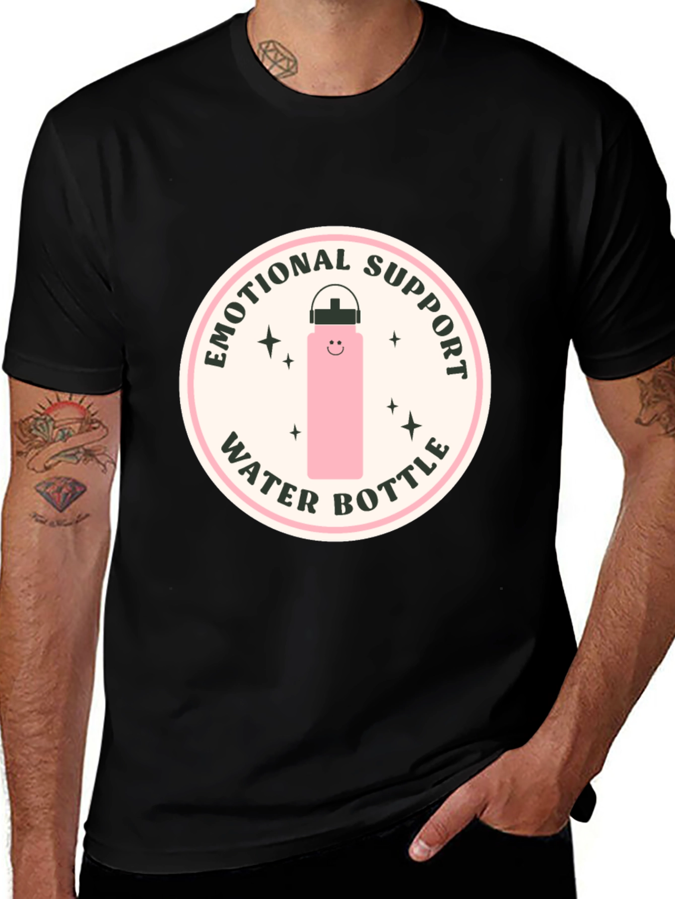 Emotional Support Water Bottle Graphic T-Shirt