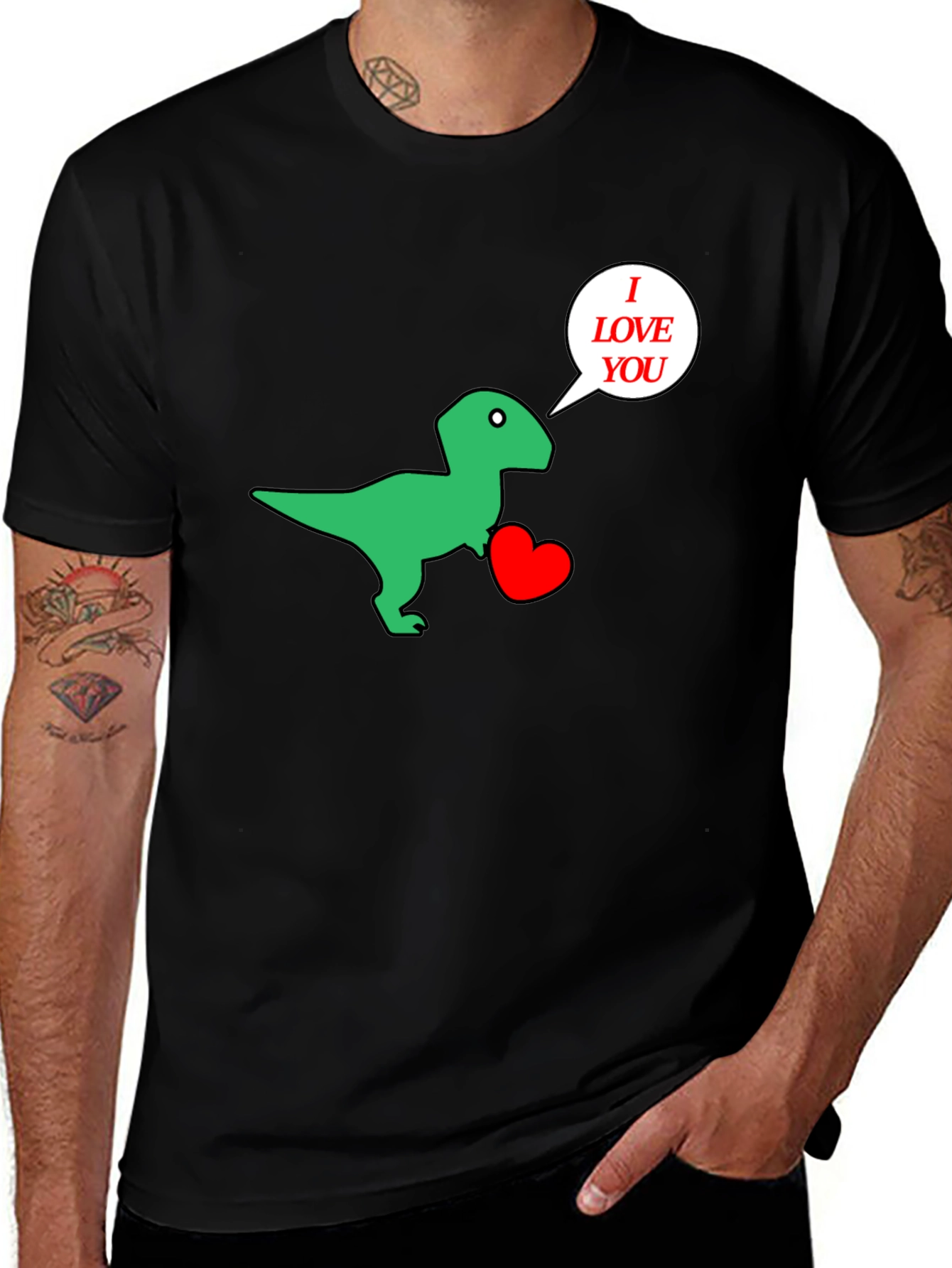 Variant 13 of Dino Love T-Shirt - 'I Love You' Graphic Tee