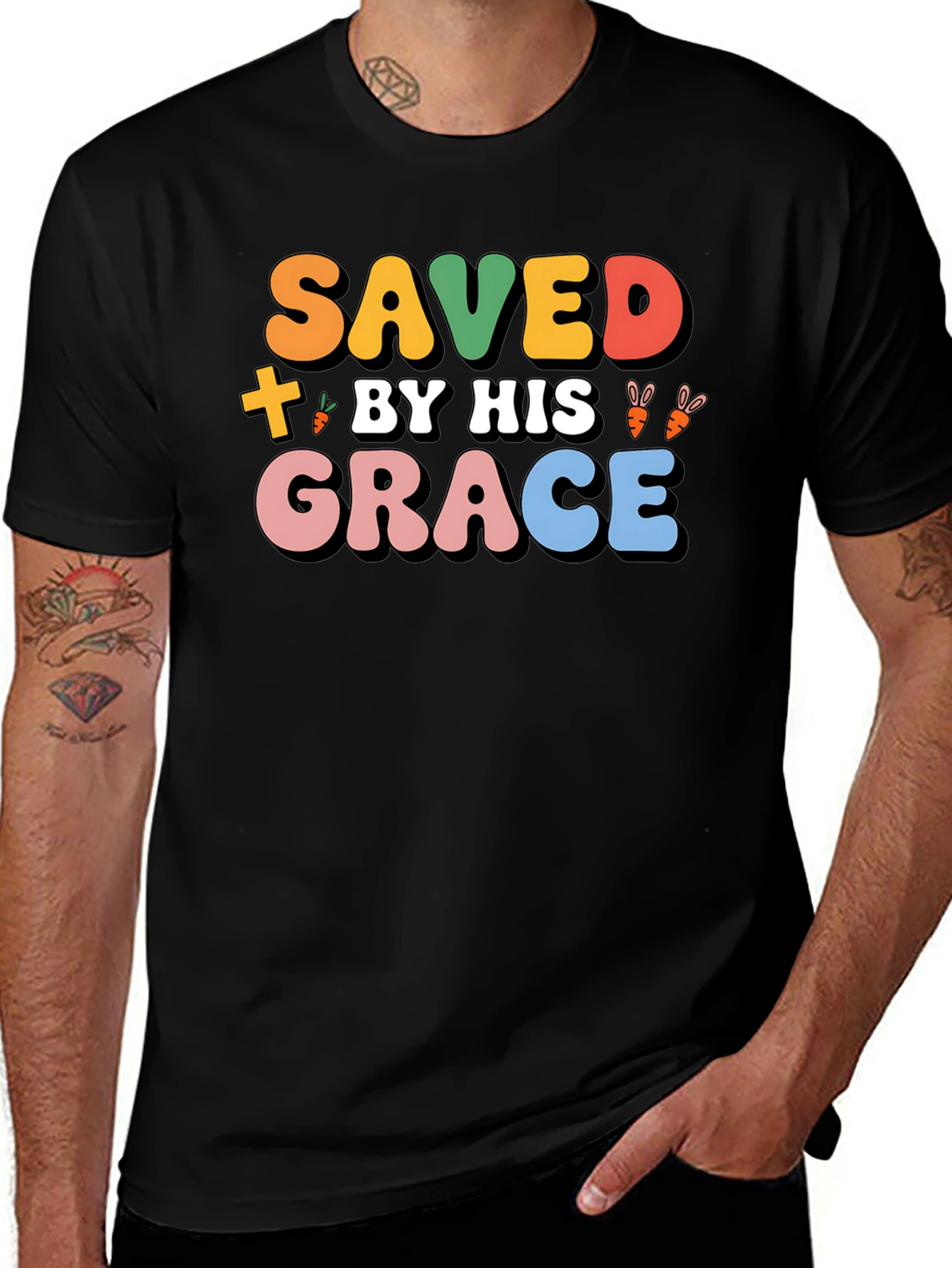Saved By His Grace T-Shirt - Easter Gift