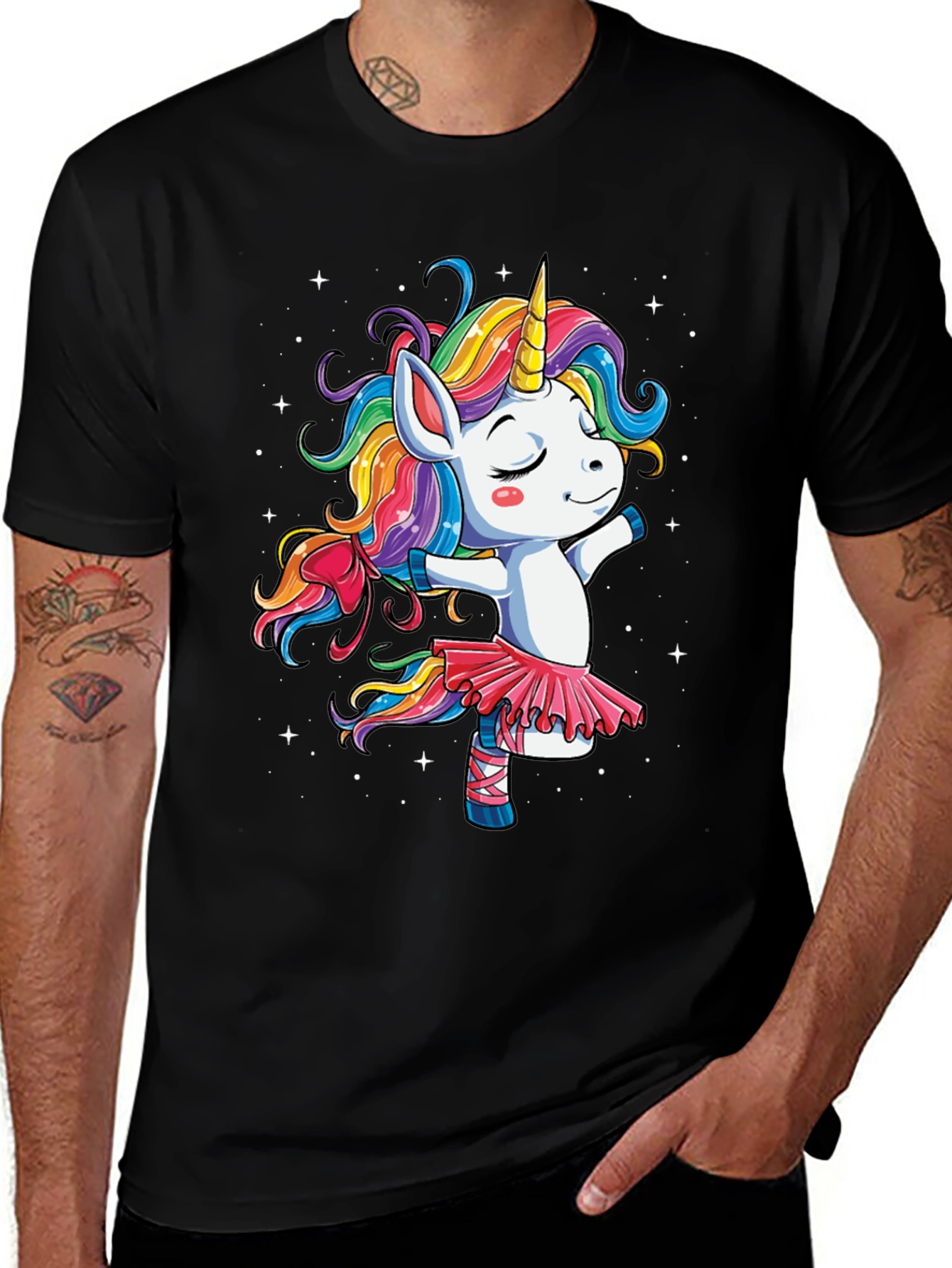 Variant 5 of Unicorn Ballerina Black T-Shirt