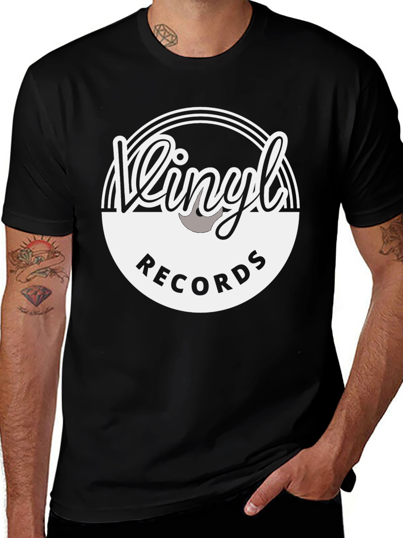 Variant 7 of Vinyl Records Graphic Tee - Retro Music Lover Shirt