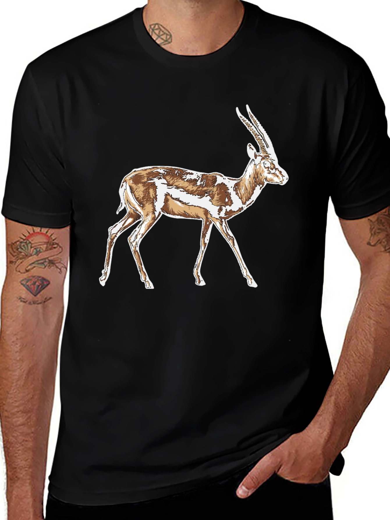 Variant 28 of Gazelle Graphic T-Shirt - Stylish Animal Print Tee