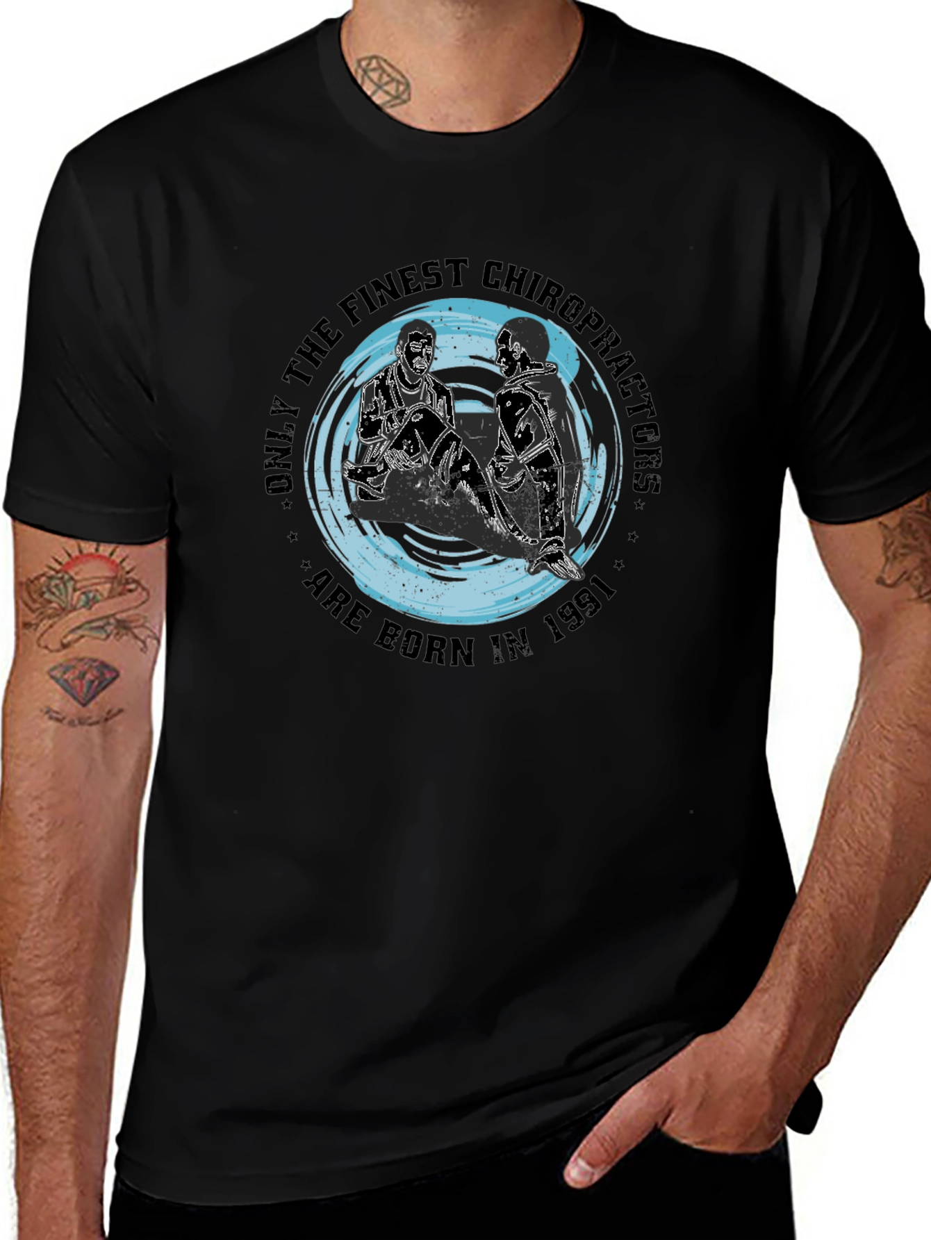 Variant 25 of Finest Chiropractor 1991 Black T-Shirt