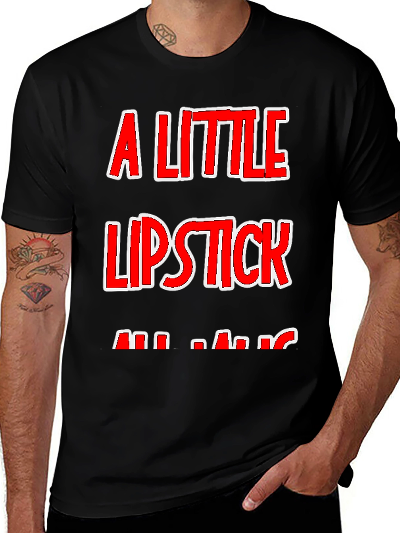 Variant 10 of A Little Lipstick T-Shirt - Humor Tee