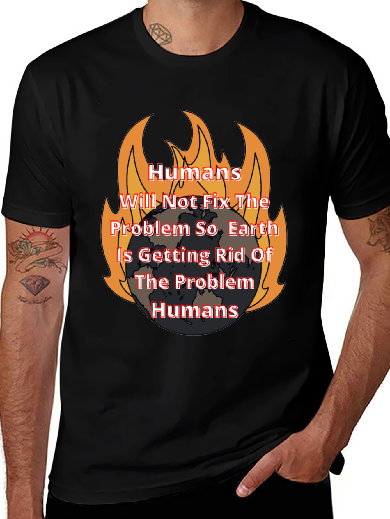Variant 28 of Earth's Solution T-Shirt: Fiery Statement Tee