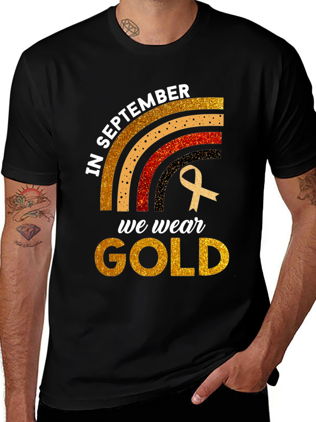 In September We Wear Gold Childhood Cancer Awareness T-Shirt