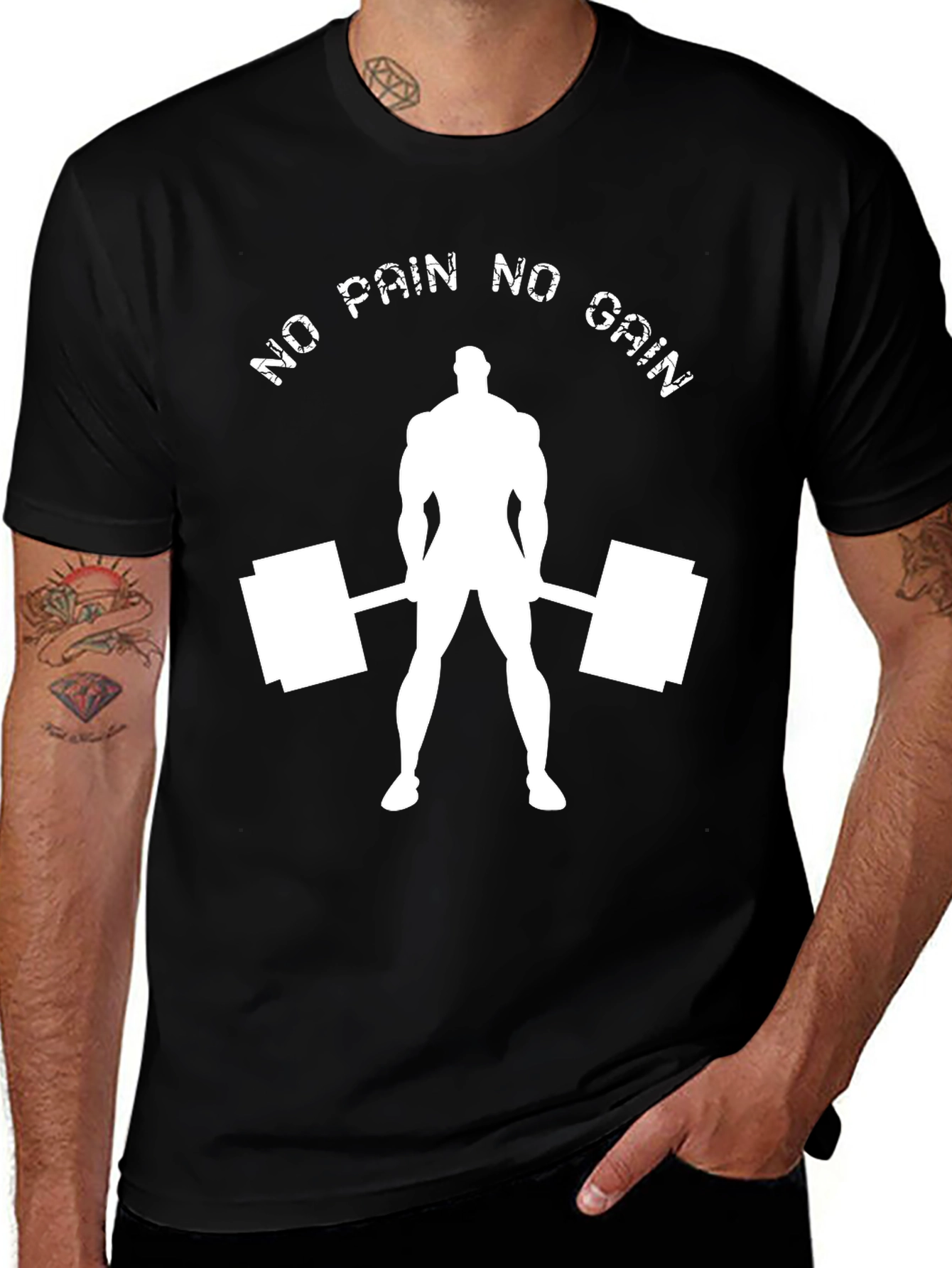 Variant 21 of No Pain No Gain Black Gym T-Shirt