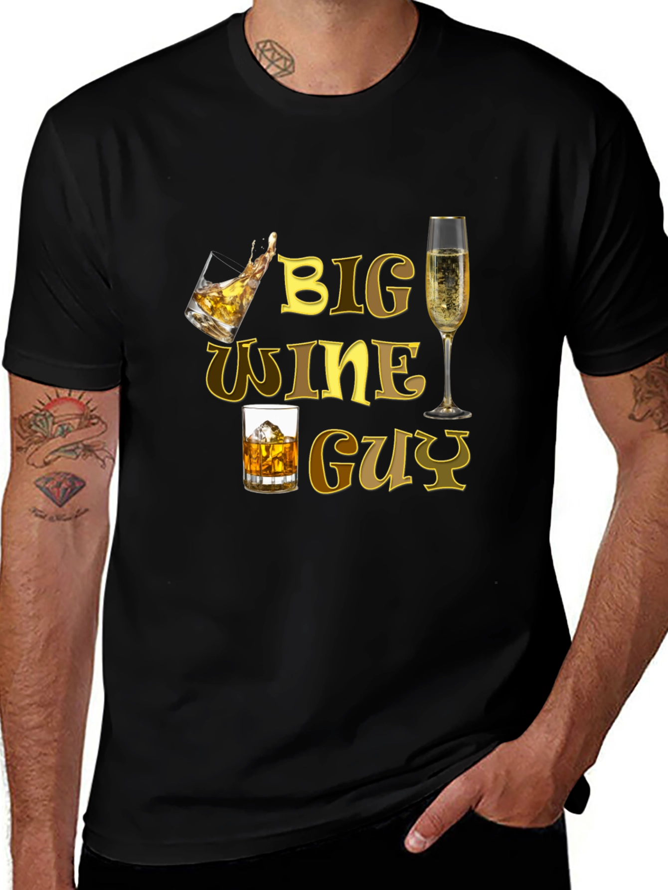 Variant 16 of Big Wine Guy Graphic Tee, Funny Drinker T-Shirt