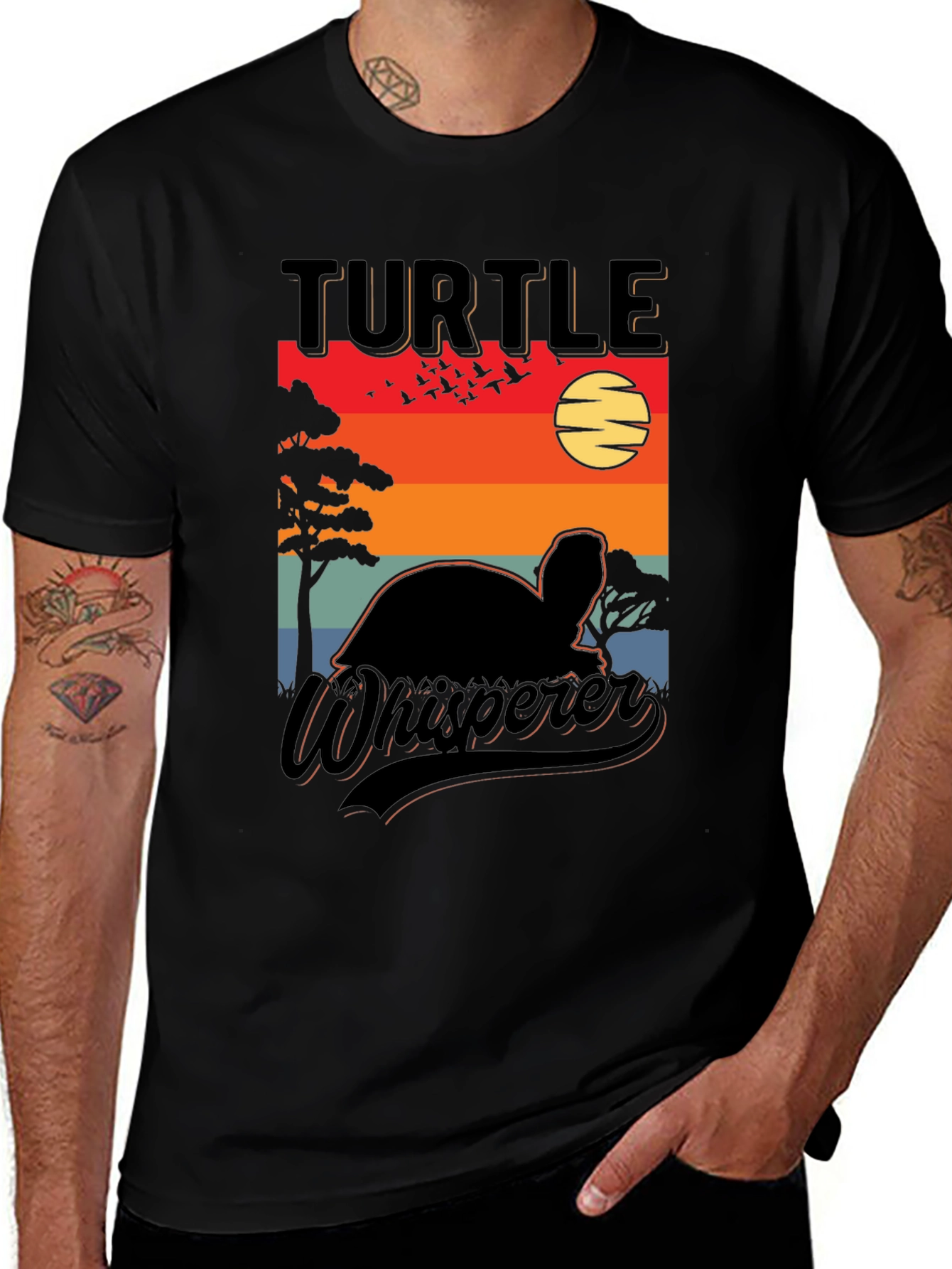 Variant 17 of Turtle Whisperer Graphic Tee - Sunset Design