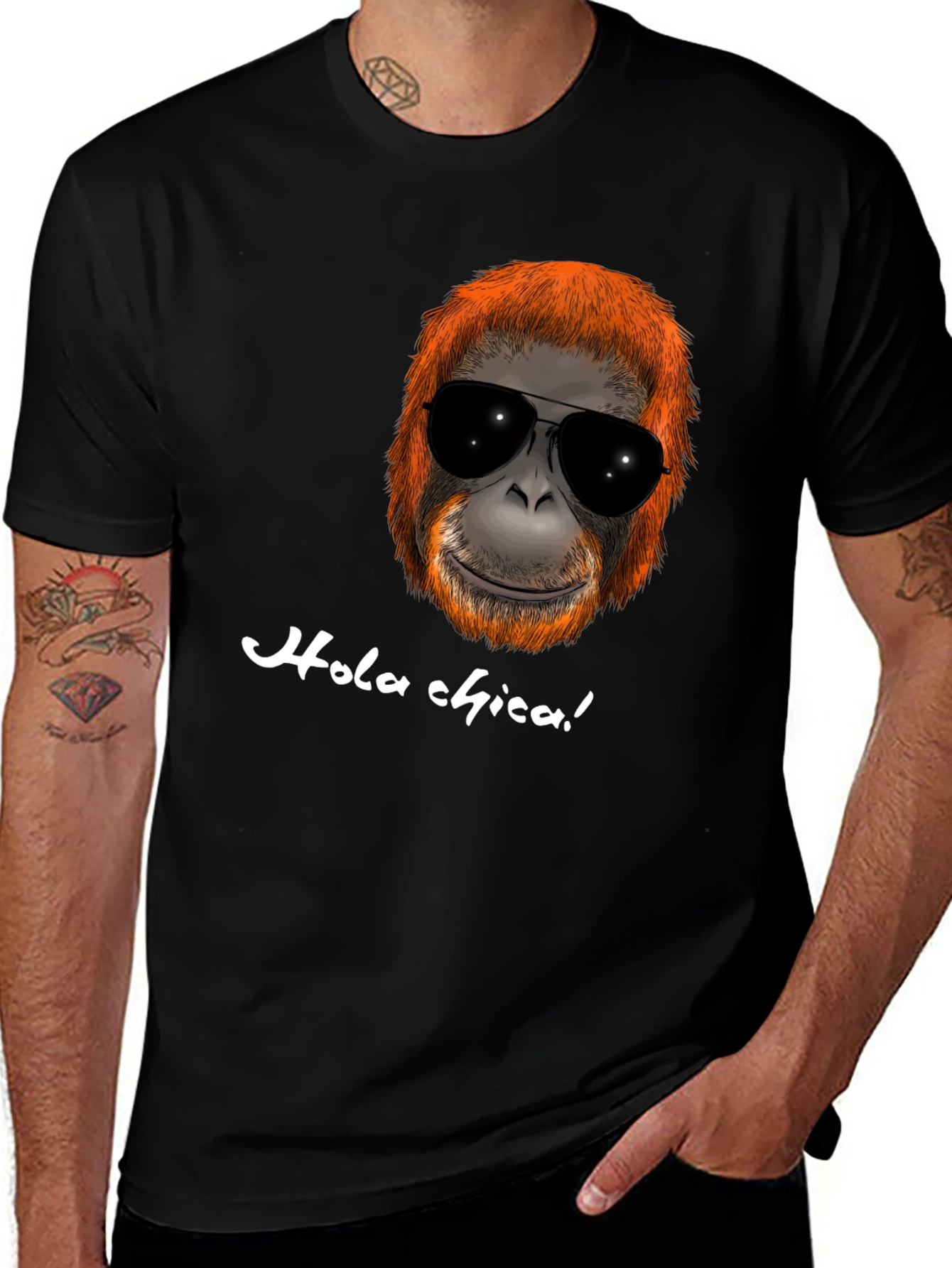 Variant 7 of Hola Chica Orangutan Tee