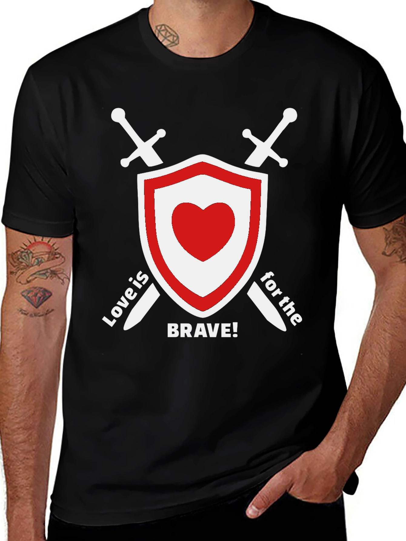 Variant 21 of Love is Brave T-Shirt: Shield & Swords