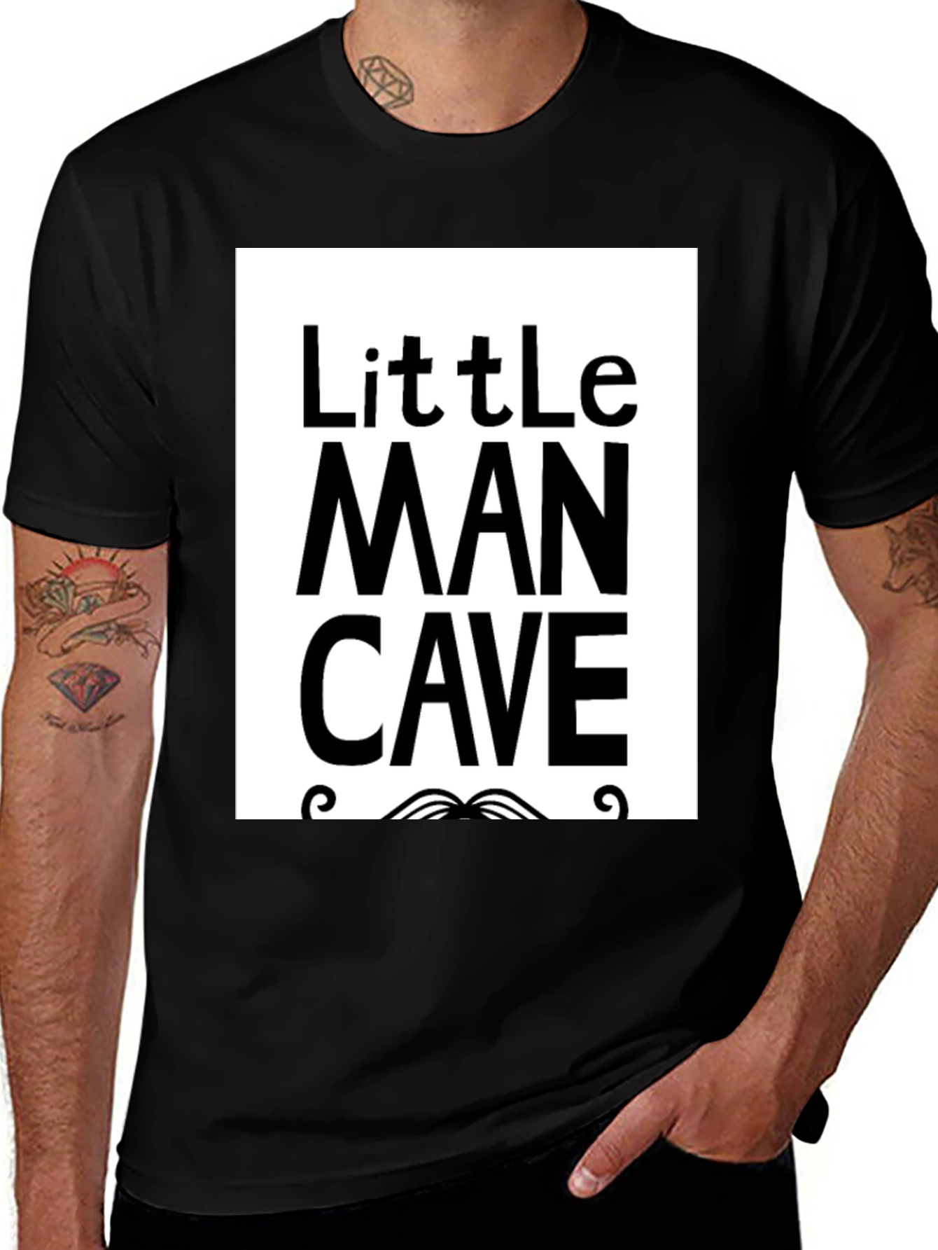 Variant 23 of Little Man Cave Black Graphic Tee