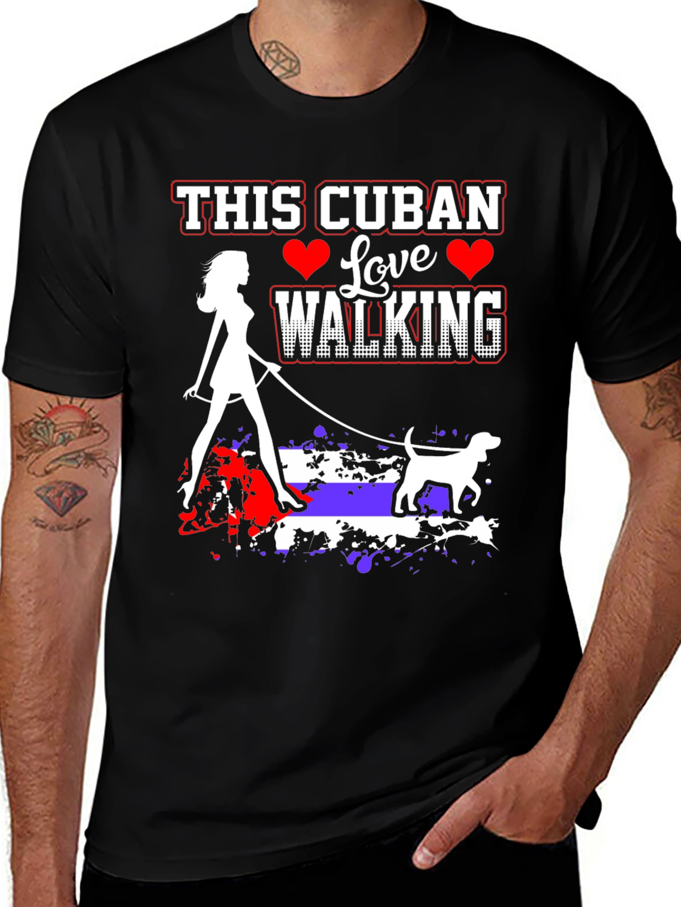 Cuban Love Walking Graphic T-Shirt
