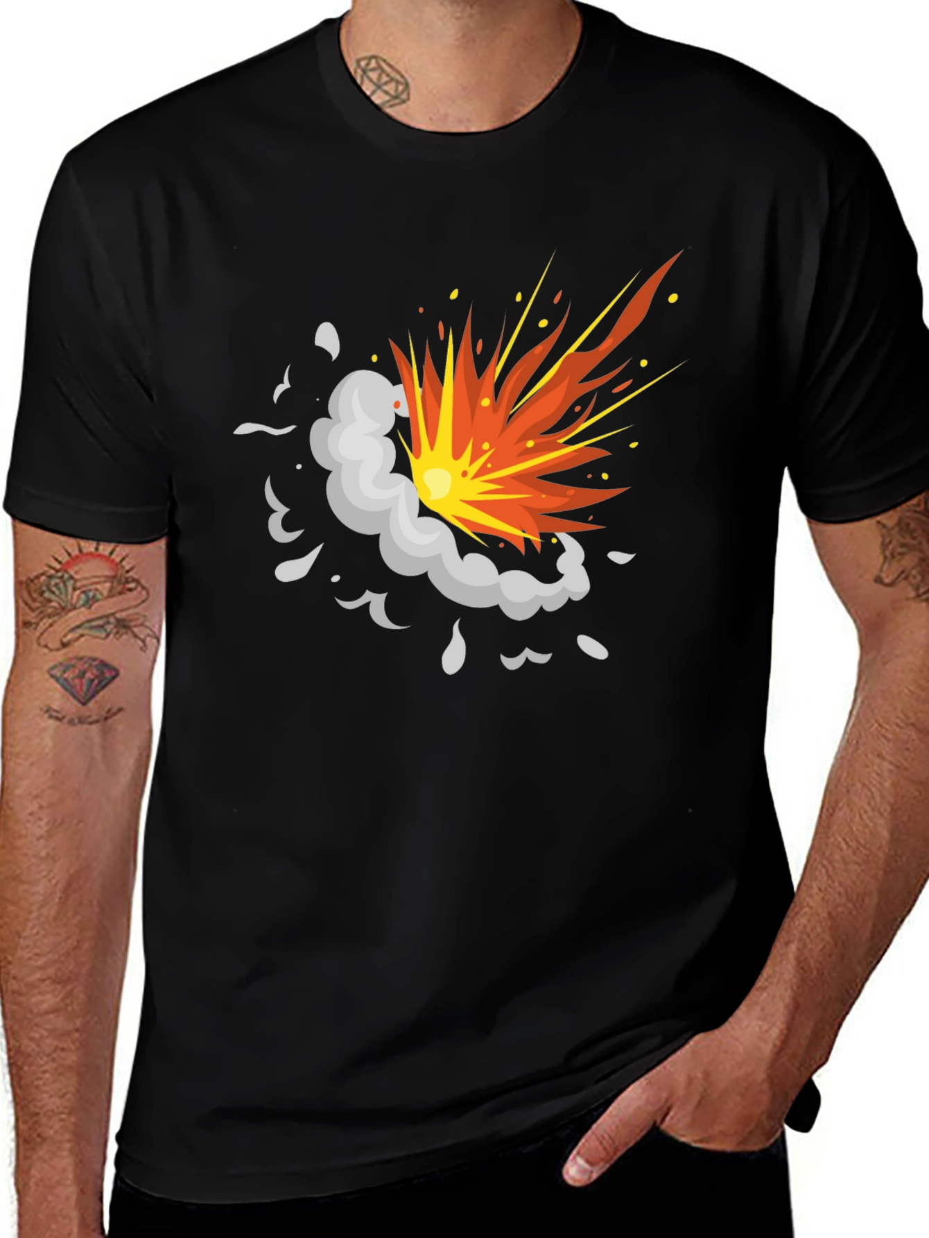 Variant 19 of Explosion Graphic Black T-Shirt