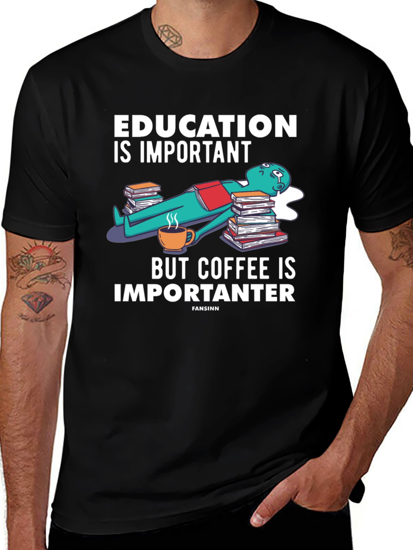 Variant 10 of Education vs Coffee T-Shirt
